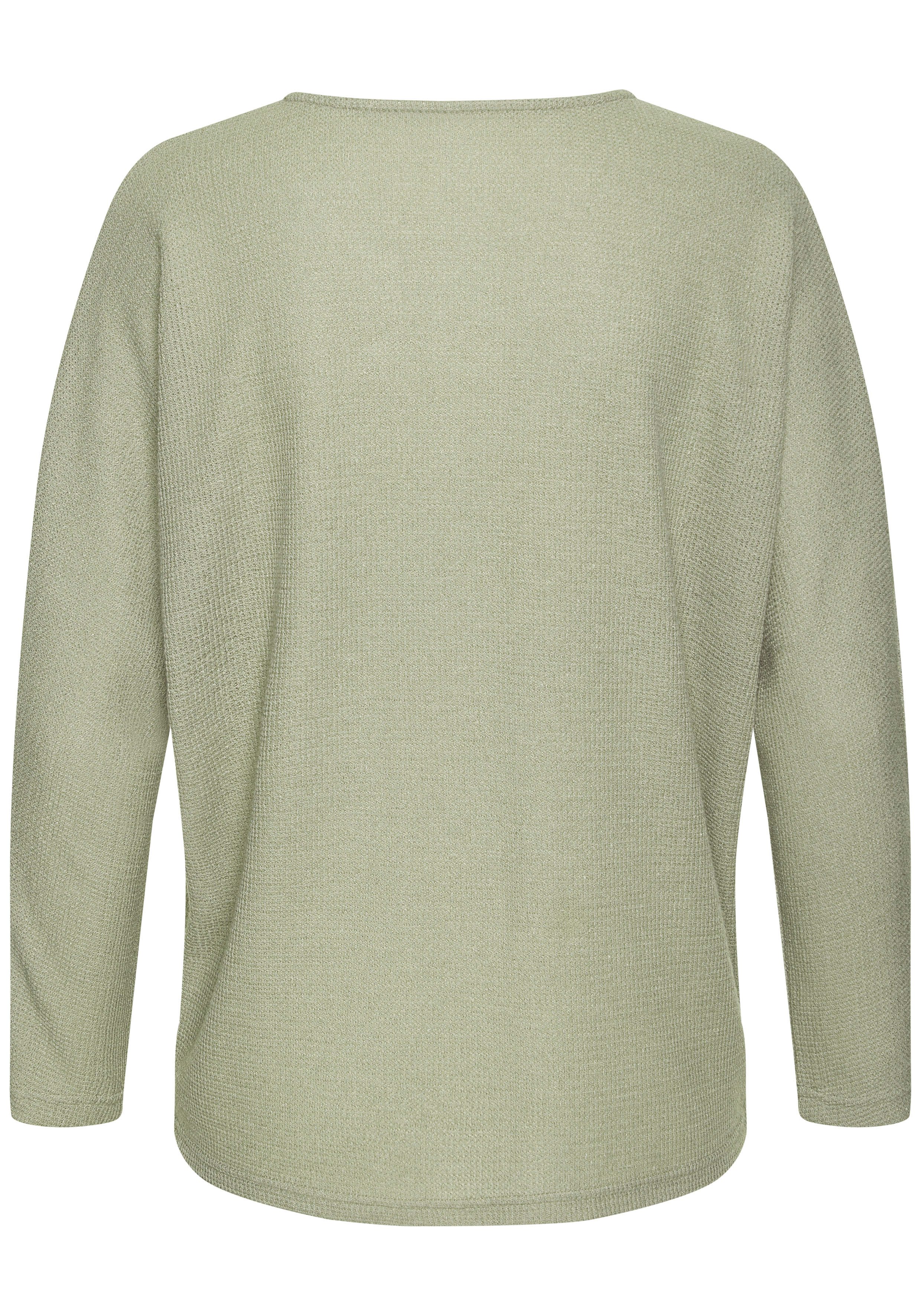 Vivance Shirt met lange mouwen Van pluizig breiwerk gemaakt van kreukvrij materiaal