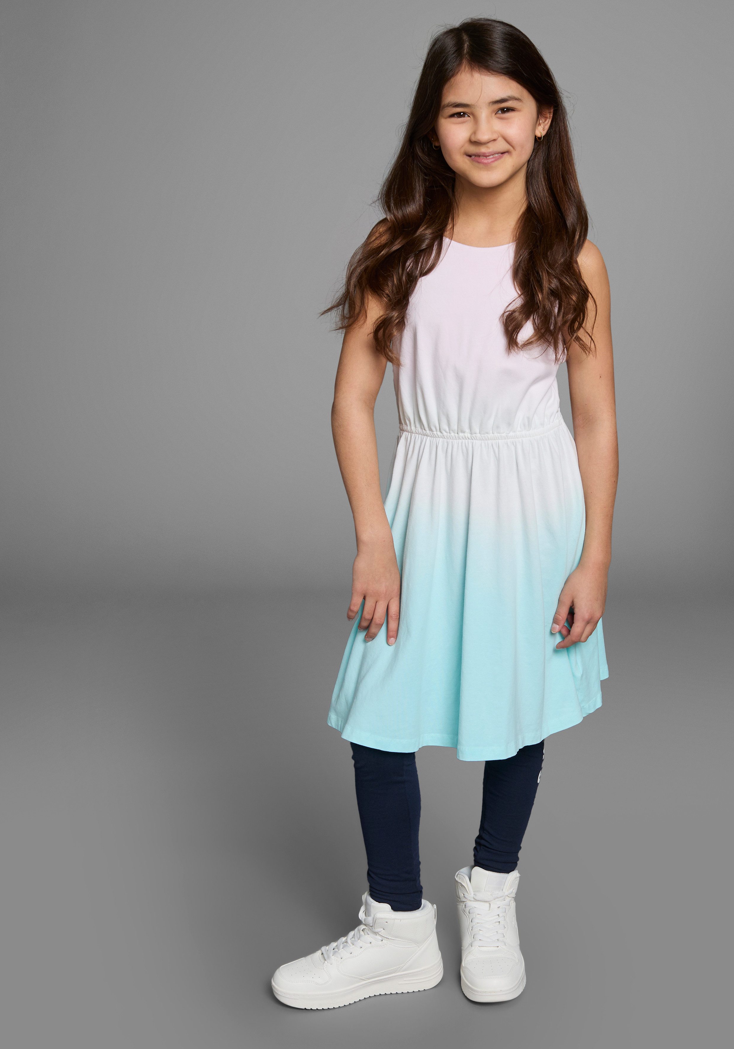 KangaROOS Jerseyjurk feestelijke gelegenheden, knie-vrije lengte, trendy dip-dye-look