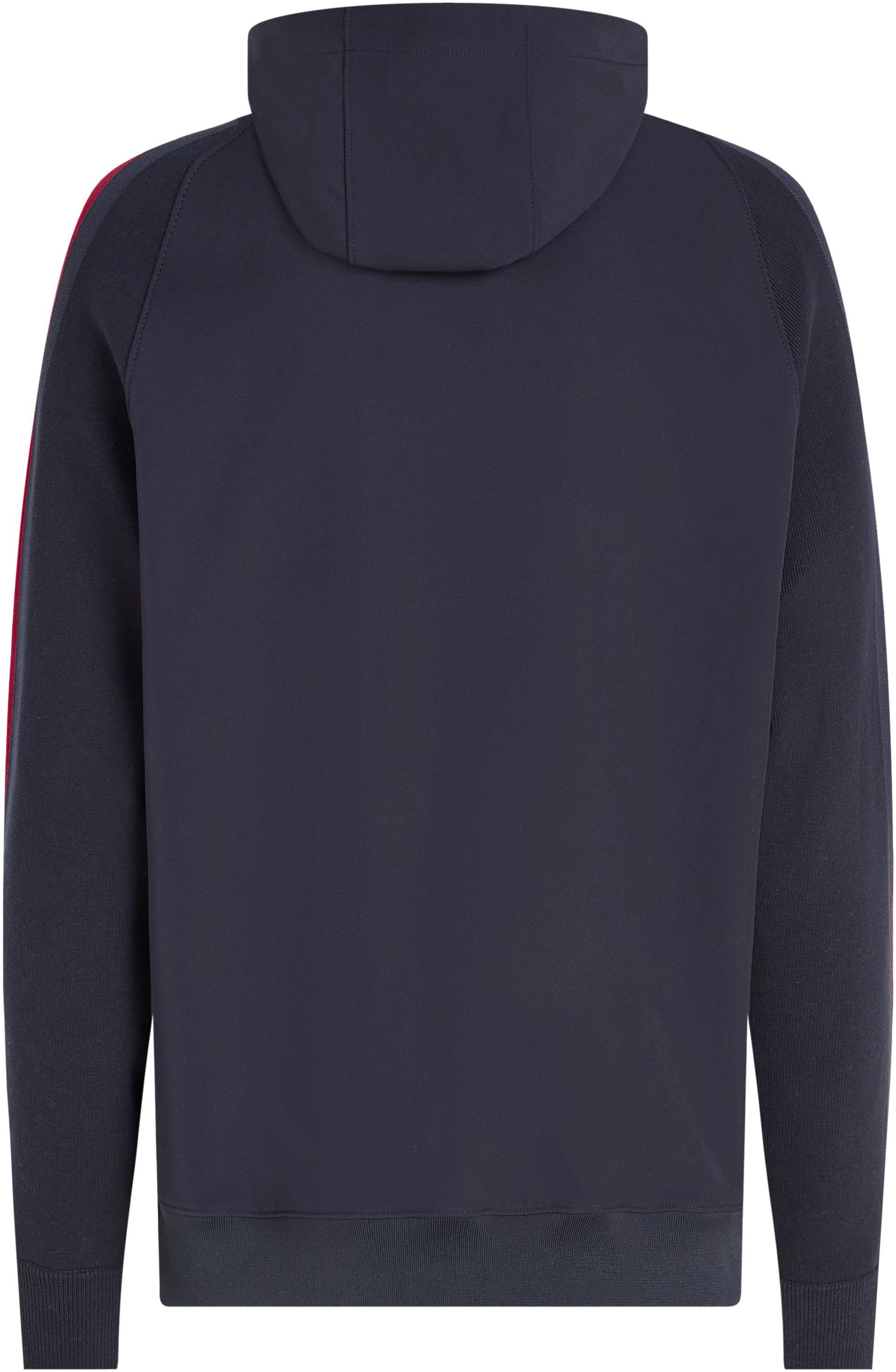 Tommy Hilfiger Capuchontrui MIXED MEDIA HOODED SWEATER met th-strepen op de mouwen