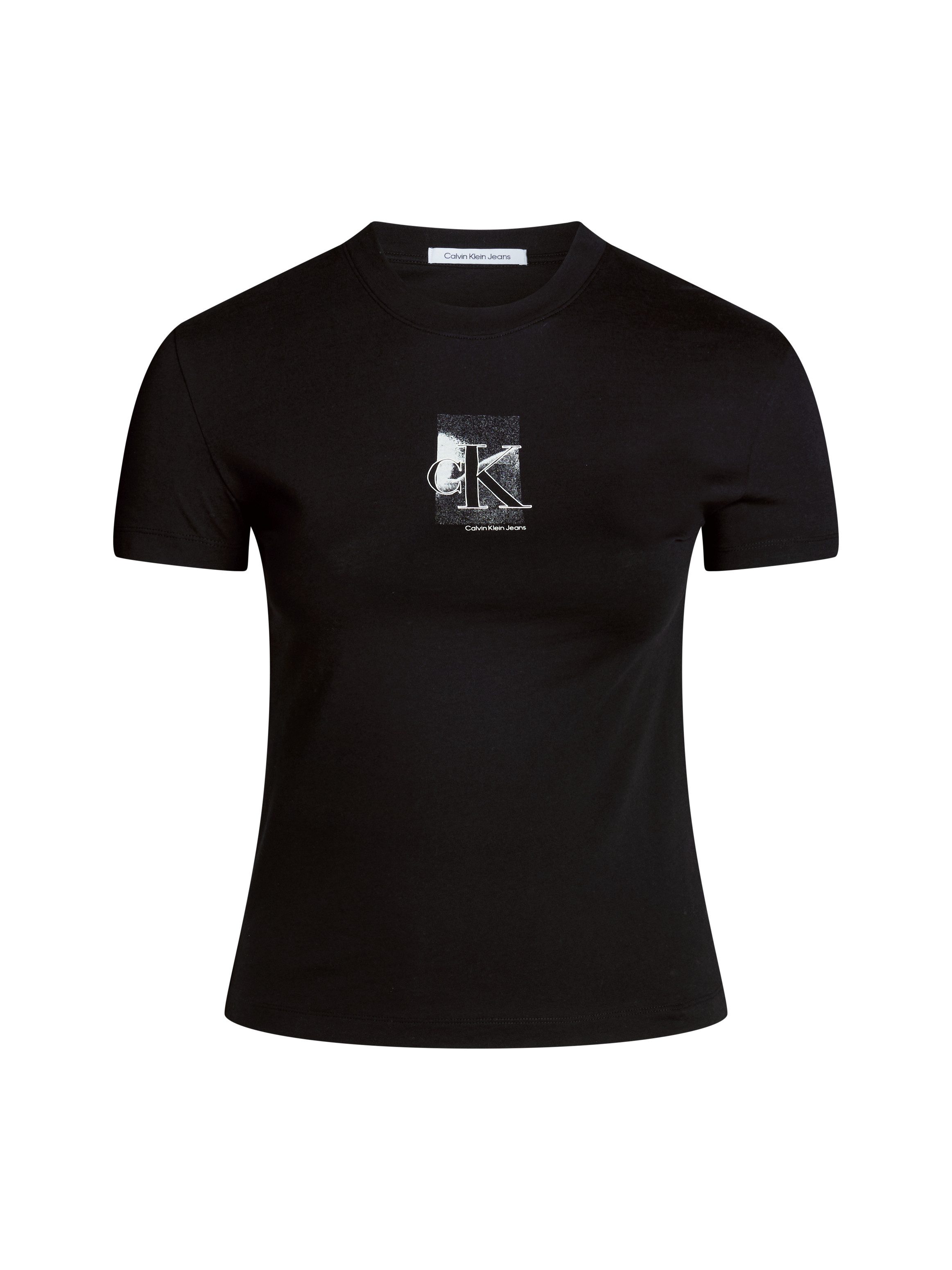Calvin Klein Jeans Plus T-shirt PLUS DIFFUSED CK REGULAR TEE in grote maten en met logo-merklabel