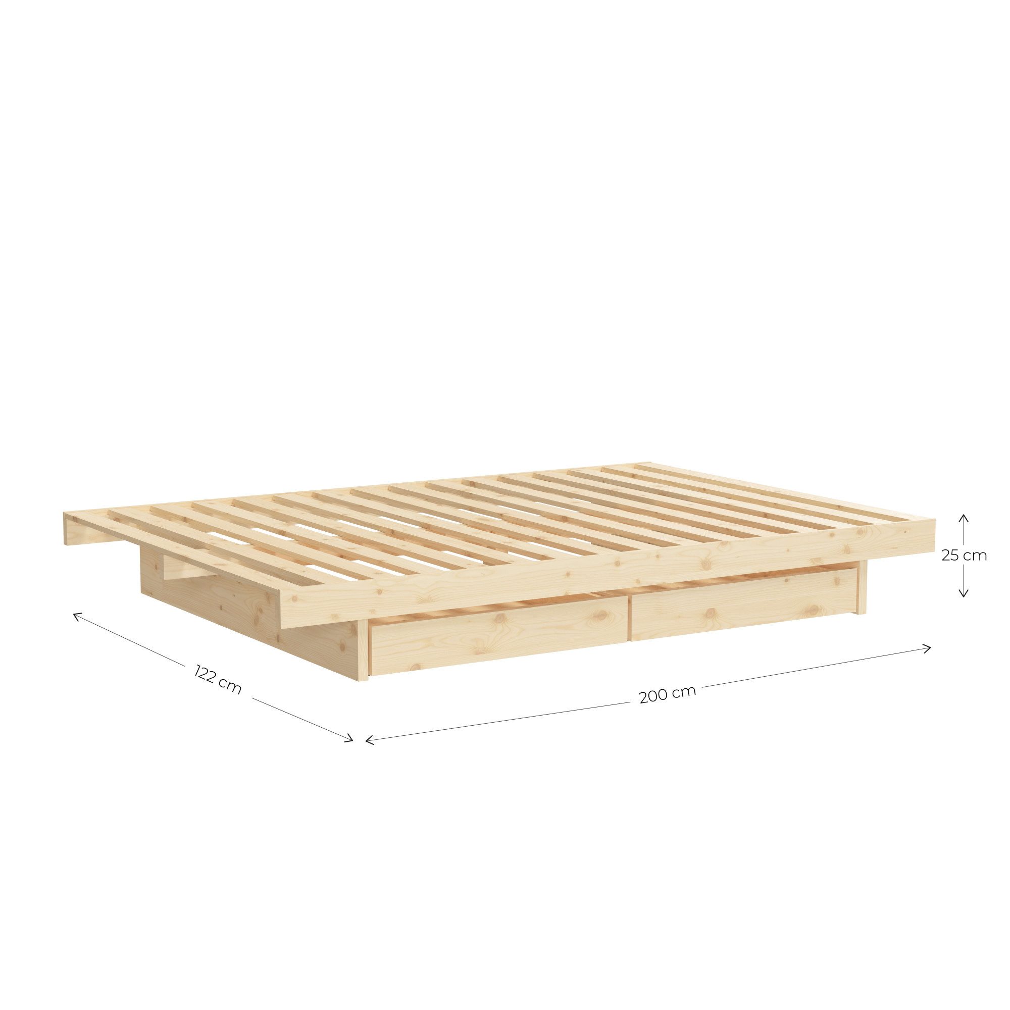 Karup Bedframe Kanso Bed, opbergbed, bed met of zonder lades Bed met/zonder lades, inclusief lattenbodem, FSC® gecertificeerd