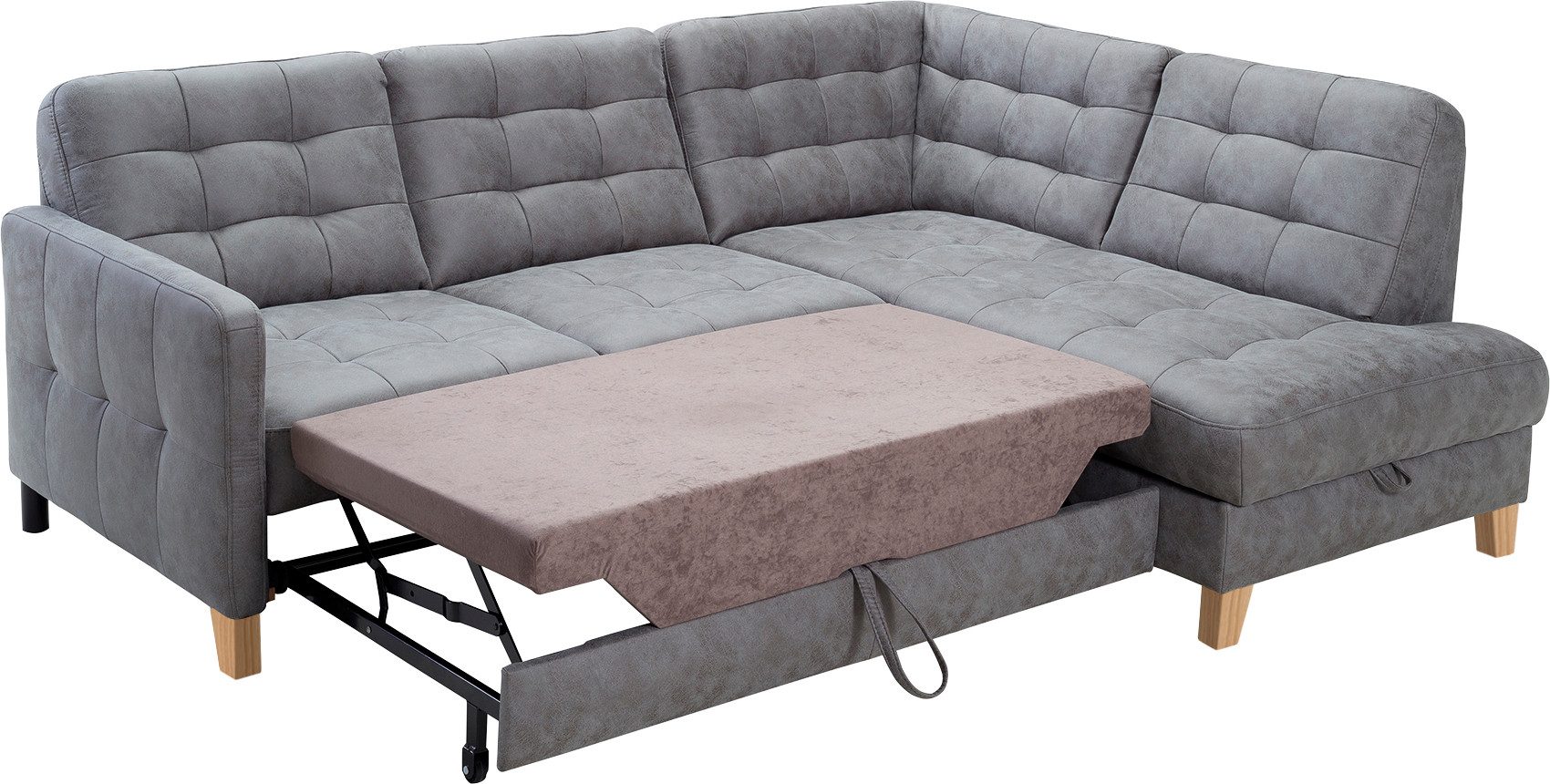 exxpo - sofa fashion Hoekbank Elio, compact en comfortabel, handig, tijdloos design, L-vorm