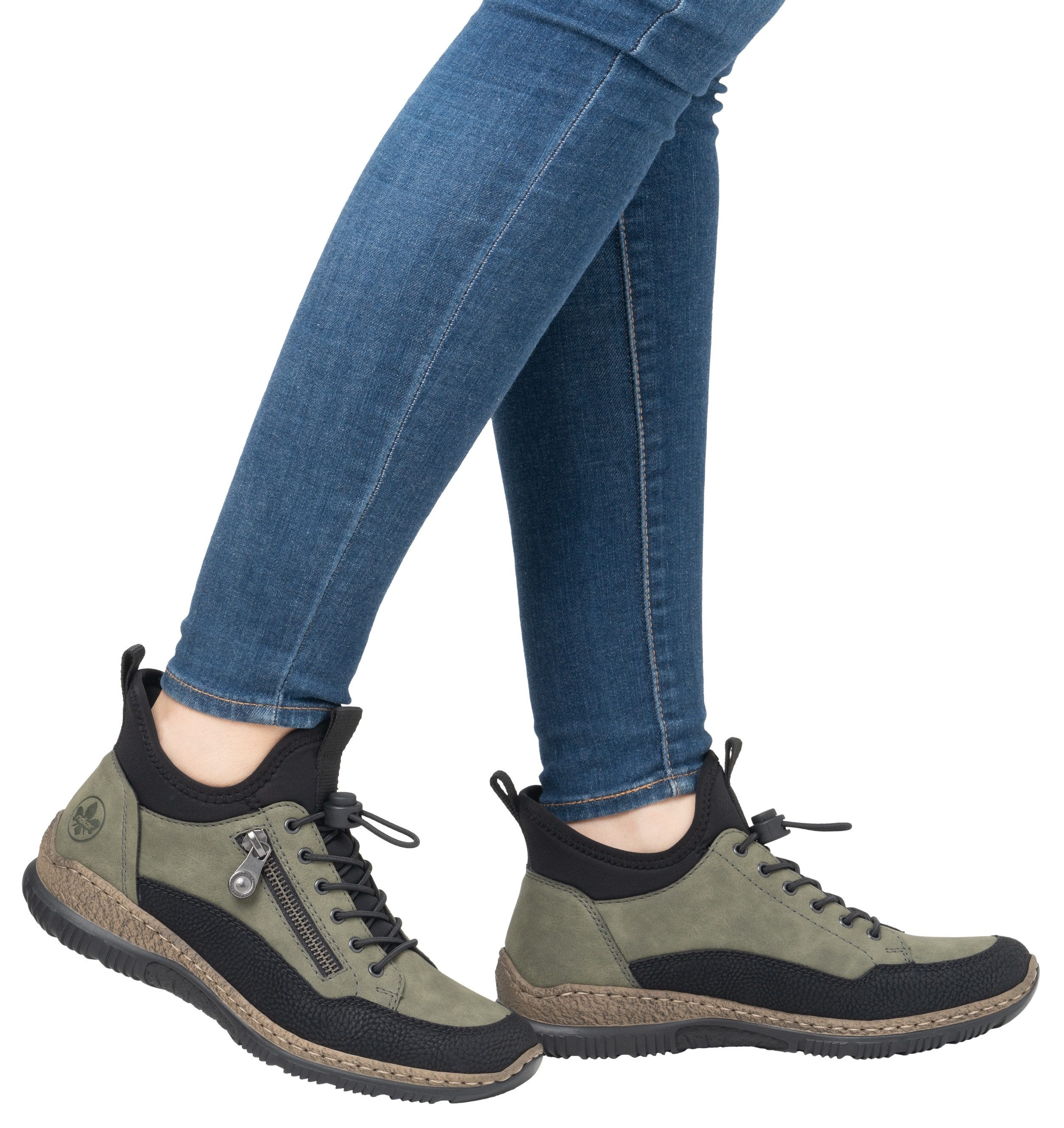 Rieker Slip-on sneakers instapschoen, vrijetijdsschoen met snel sluiting