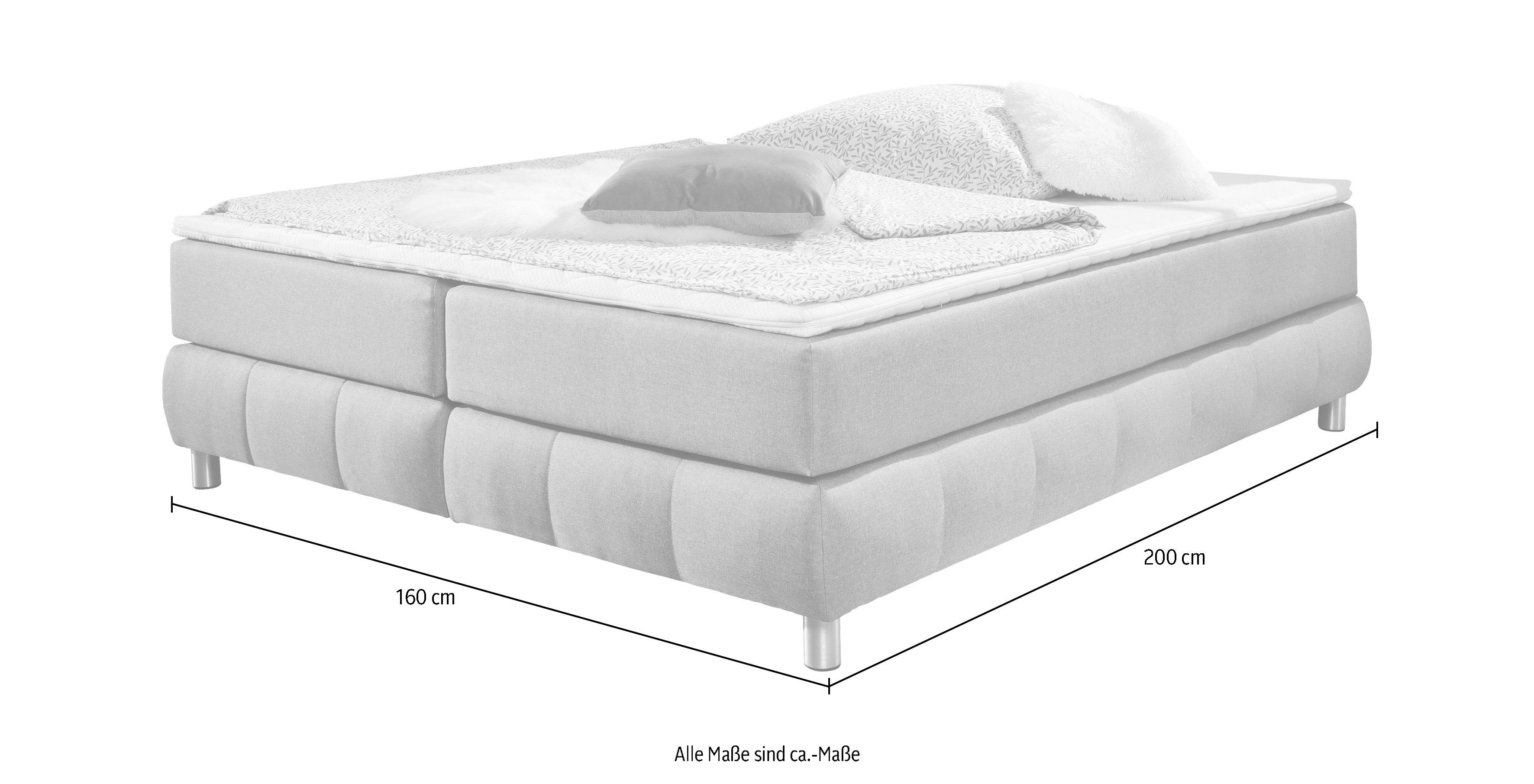 andas Boxspring Salo Zonder hoofdbord, incl. matrastopper, ook in extra lange versie 220 cm verkrijgbaar
