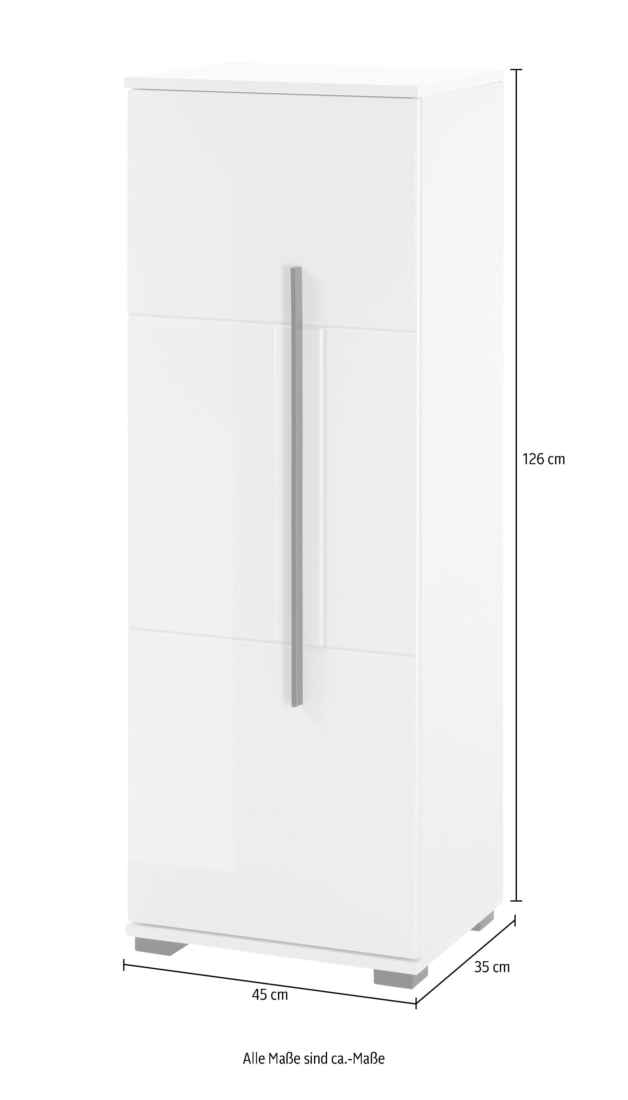 INOSIGN Halfhoge kast Cantara, badkamerkast in hoogglans wit, kast in modern ontwerp