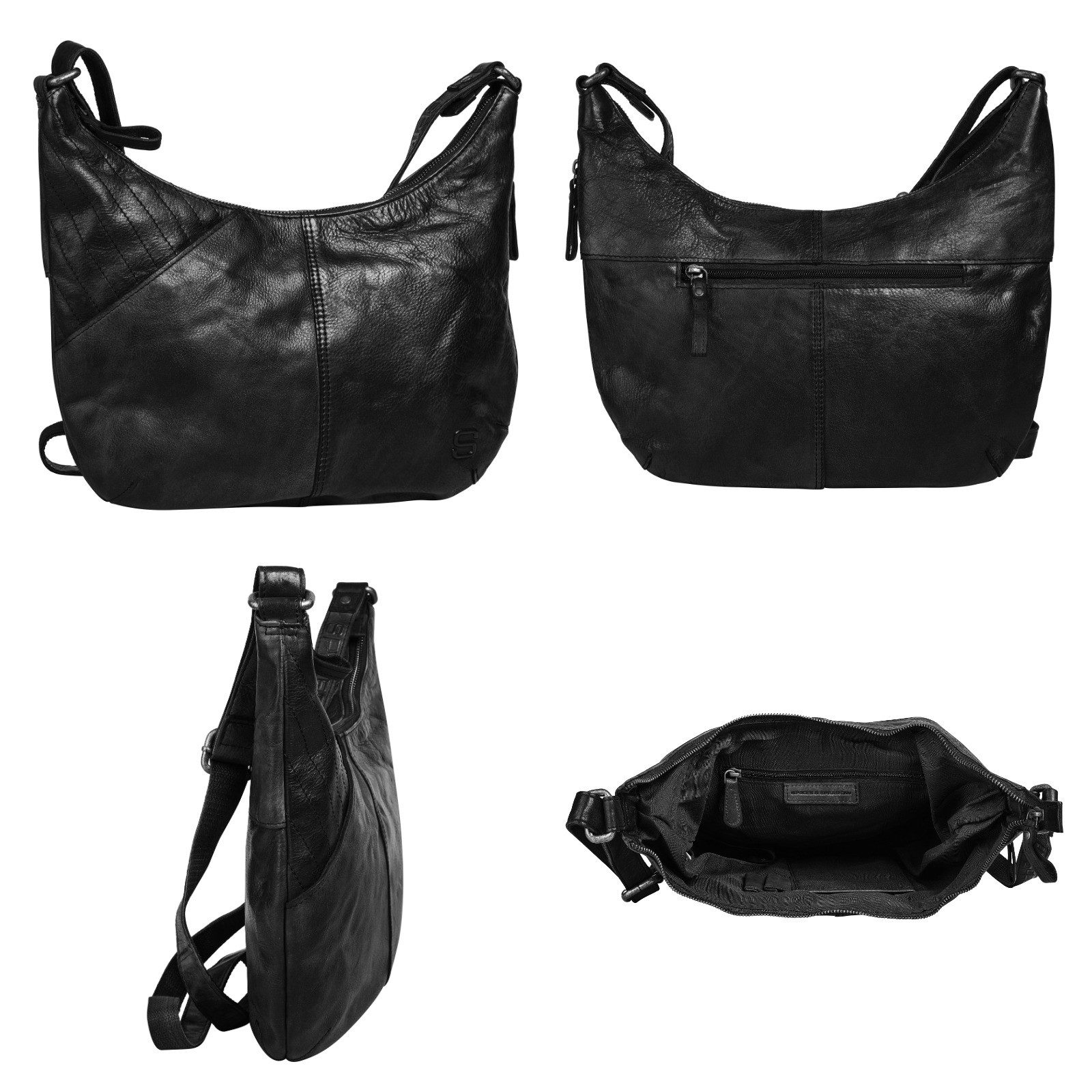 Spikes & Sparrow Schoudertas echt leder