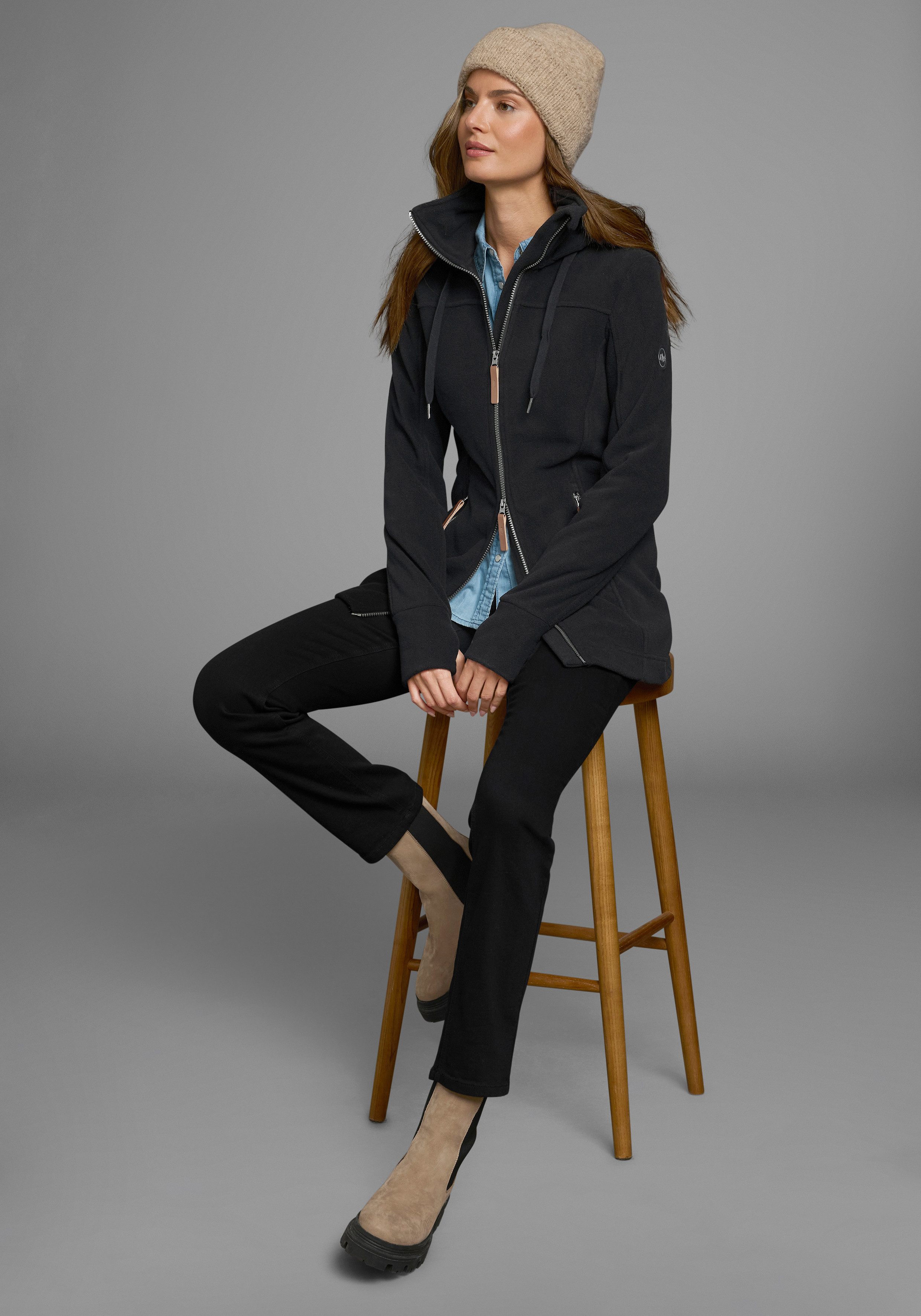 Polarino Fleecejack van fleece, ademend, sneldrogend