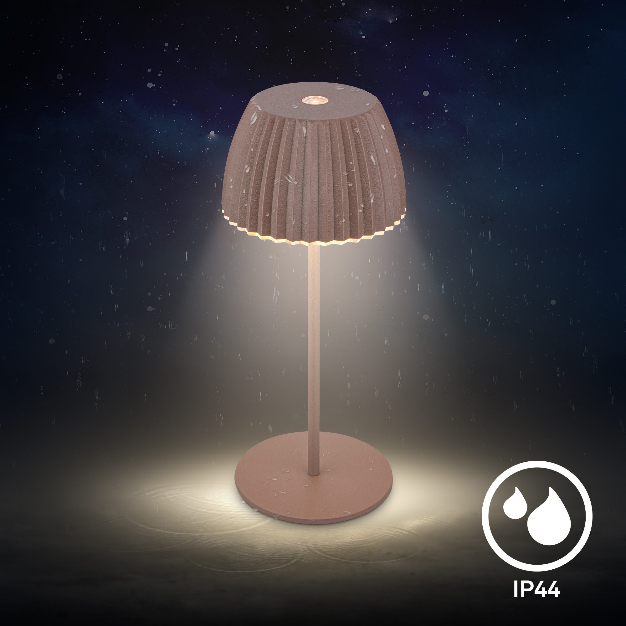 Briloner Leuchten Led-tafellamp Accu LED tafellamp, mini, umbrasand