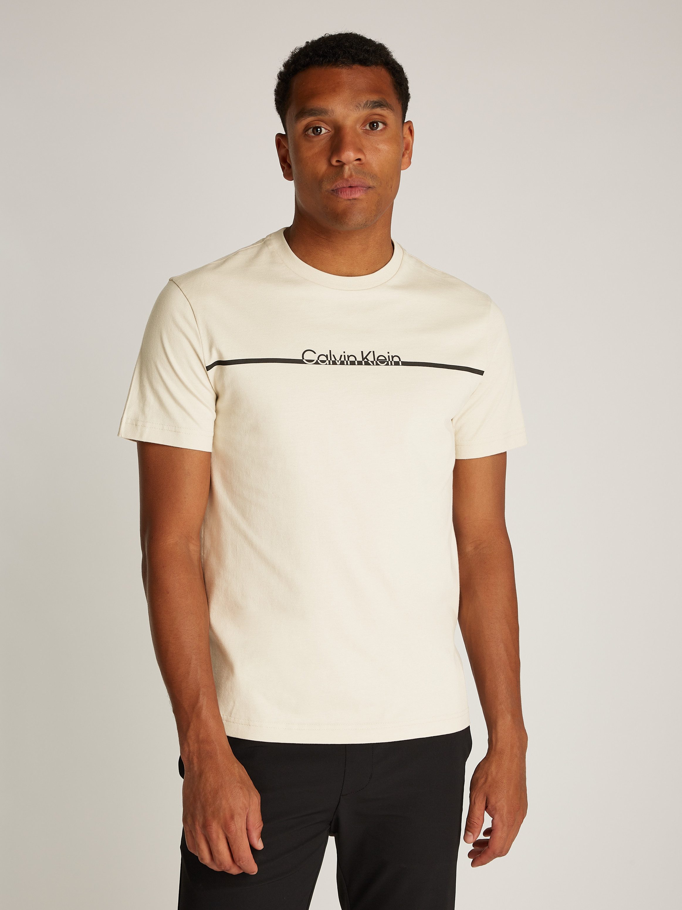 Calvin Klein Shirt met ronde hals SPLIT LINE LOGO T-SHIRT