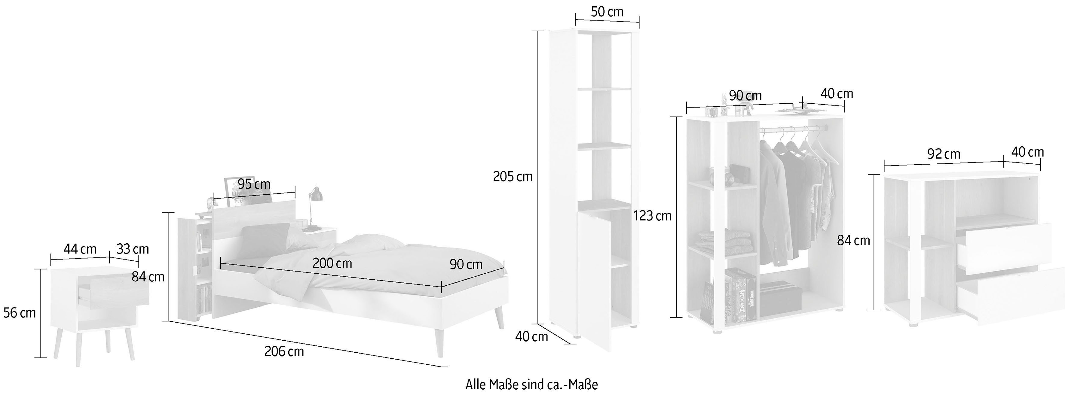 Parisot Tienerkamerset Parisot Aalborg 4 (set, 6-delig)