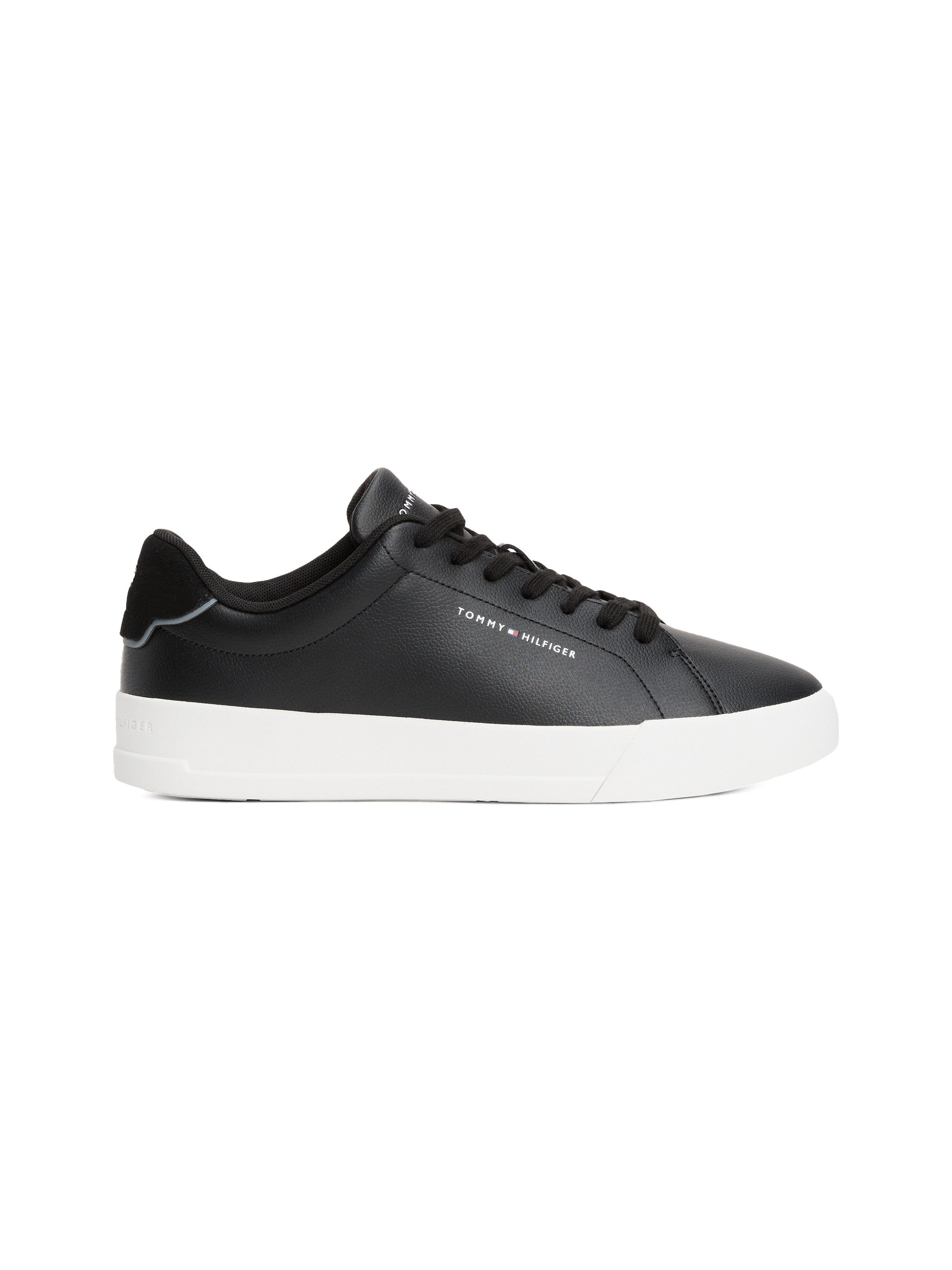 Tommy Hilfiger Sneakers TH COURT LTH DETAIL ESS , vrijetijdsschoen, lage schoen, veterschoen met zijlijk logo-opdruk
