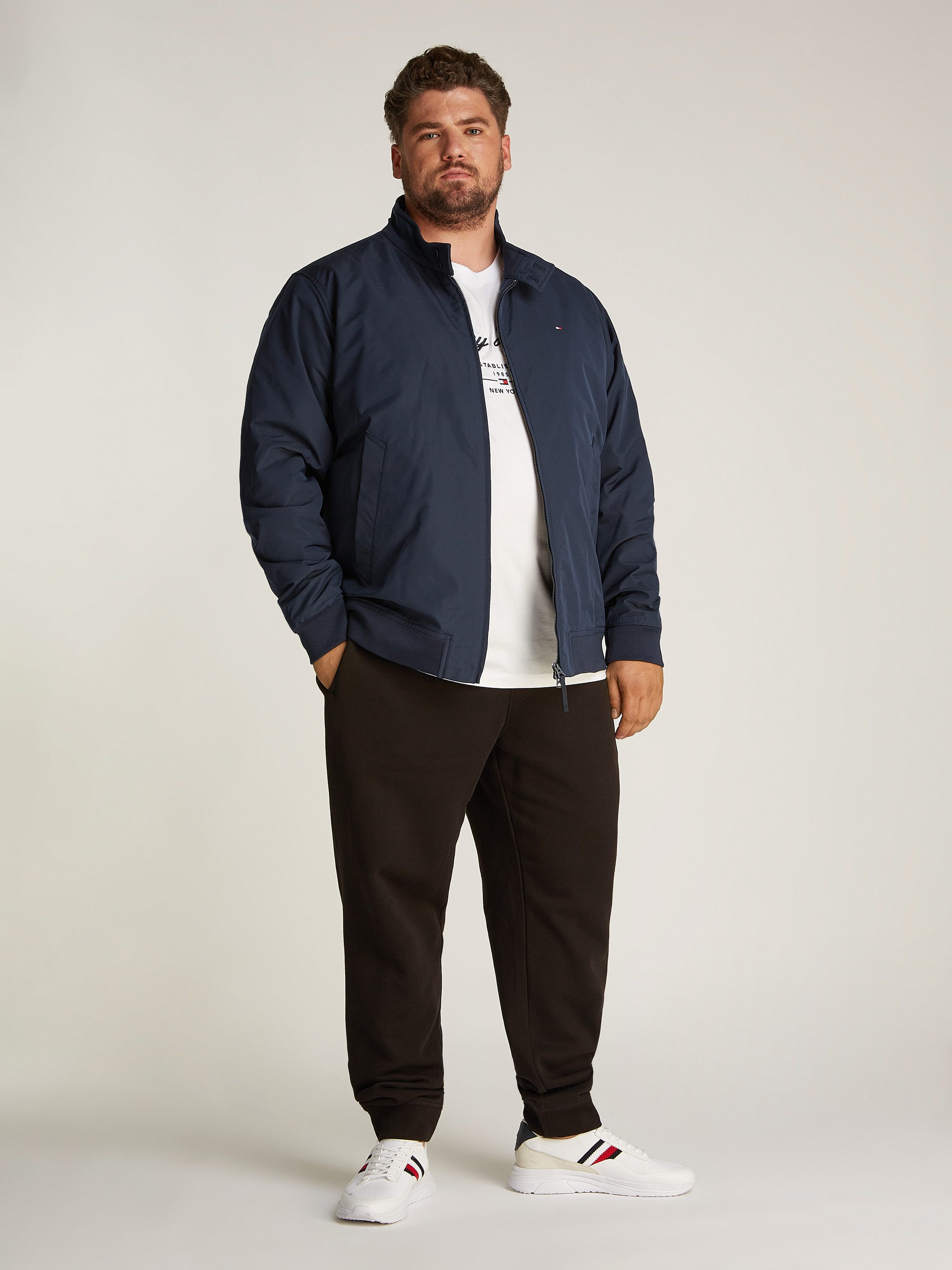 Tommy Hilfiger Allweatherjack BT-HARRINGTON JACKET-B in grote maten, logoborduring
