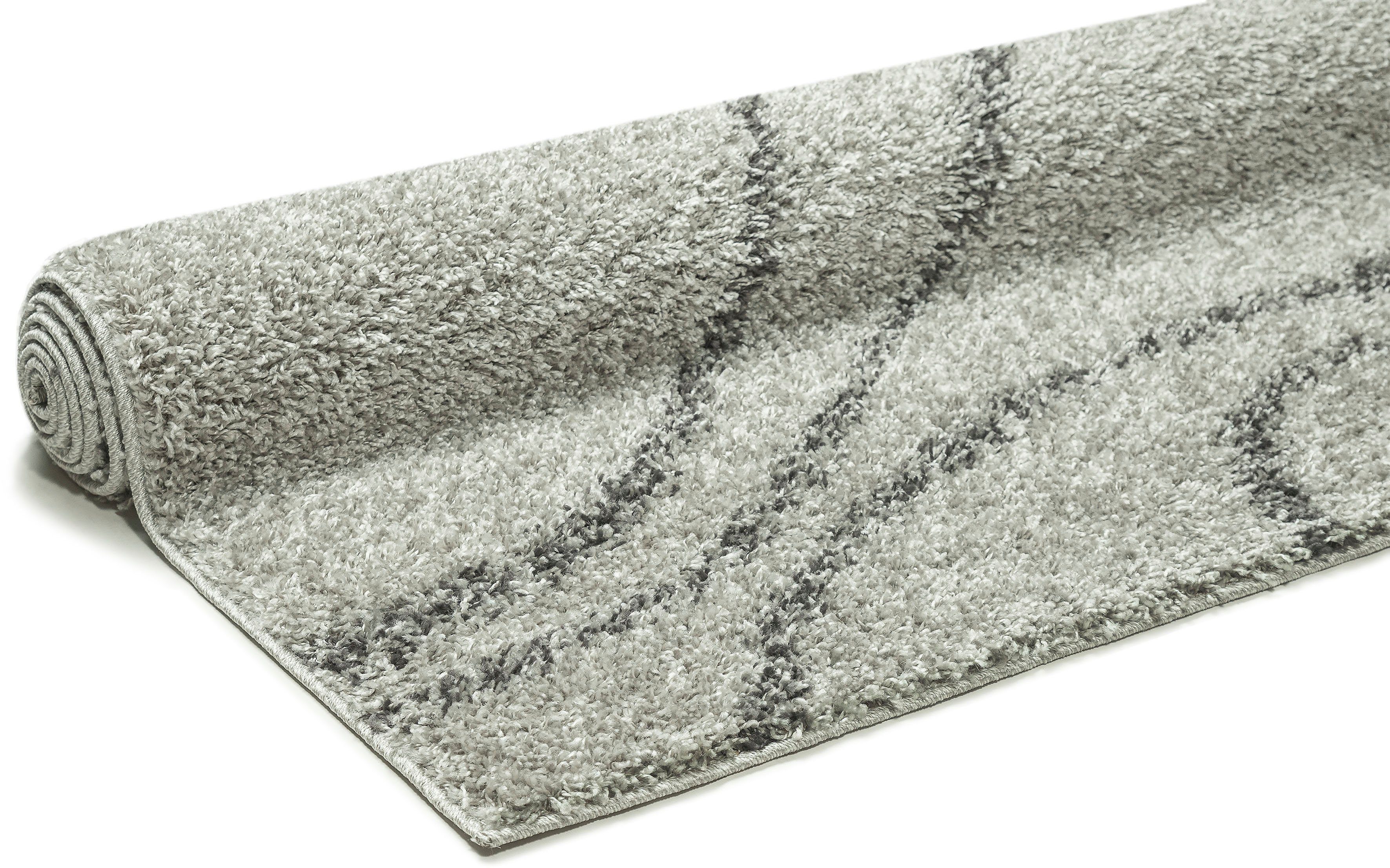 Home affaire Hoogpolig vloerkleed Nano modern golfdessin, hoge pool, bijzonder zachte pool