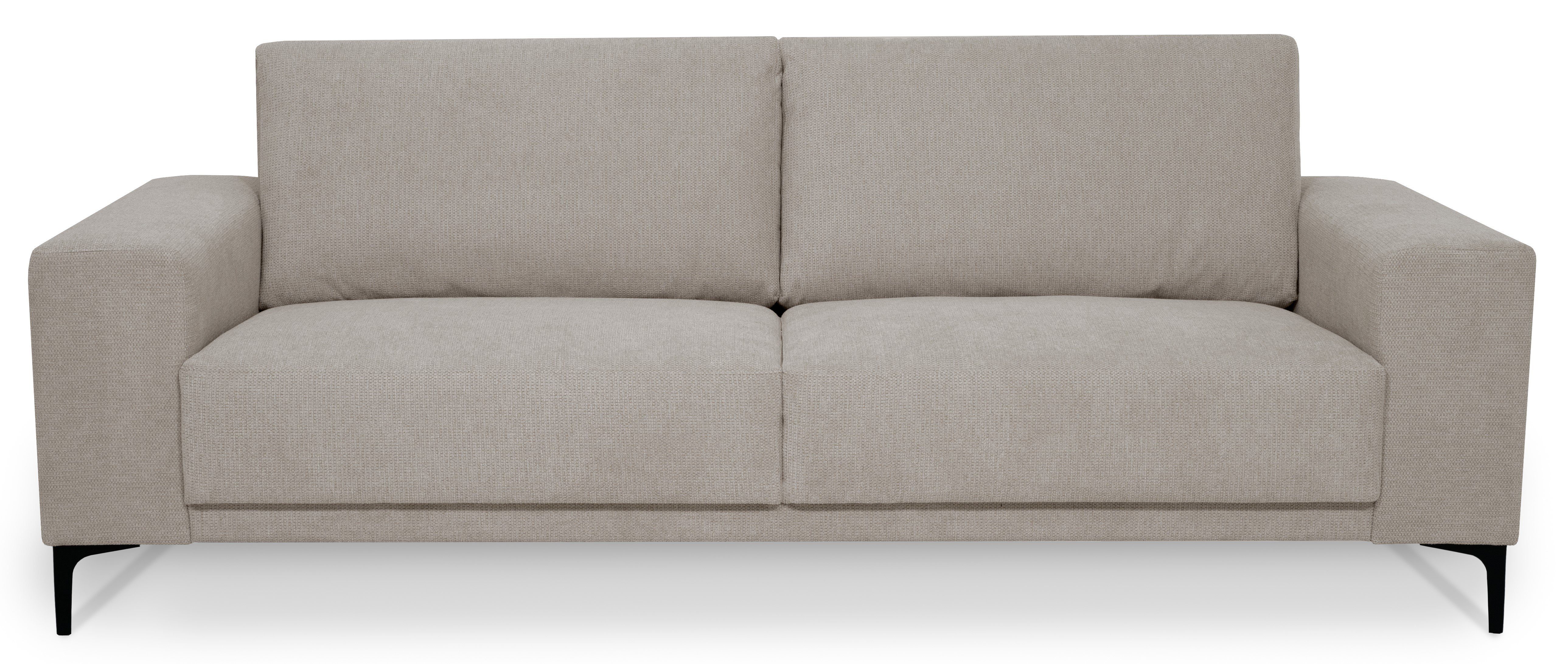 Places of Style 3-zitsbank Xander Breedte 224 cm, soft-touch chenille, zwarte metalen voeten