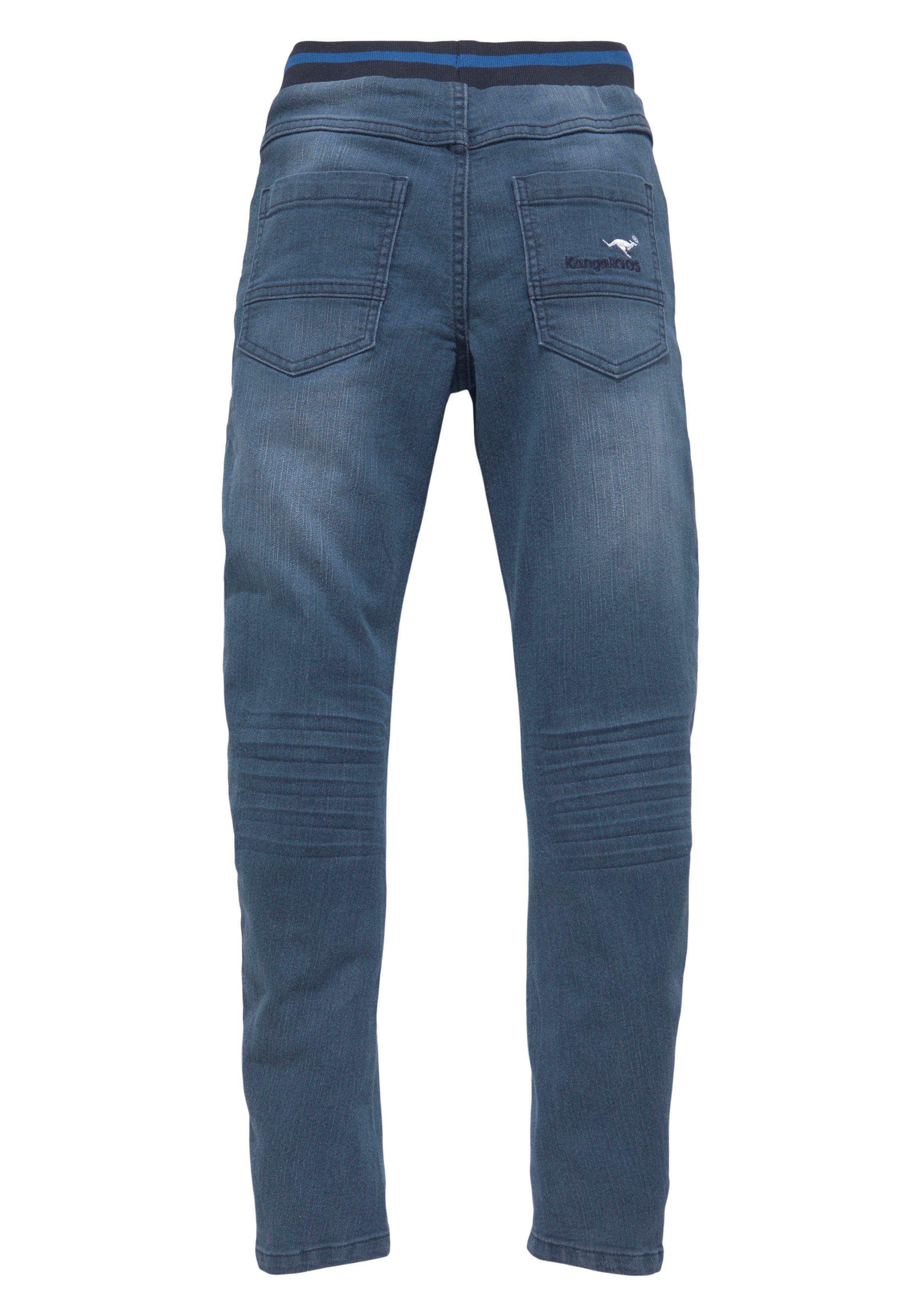 KangaROOS Comfortjeans Stretch jeans with slim leg for boys smalle broekpasvorm, used-wassing, comfortabele taille