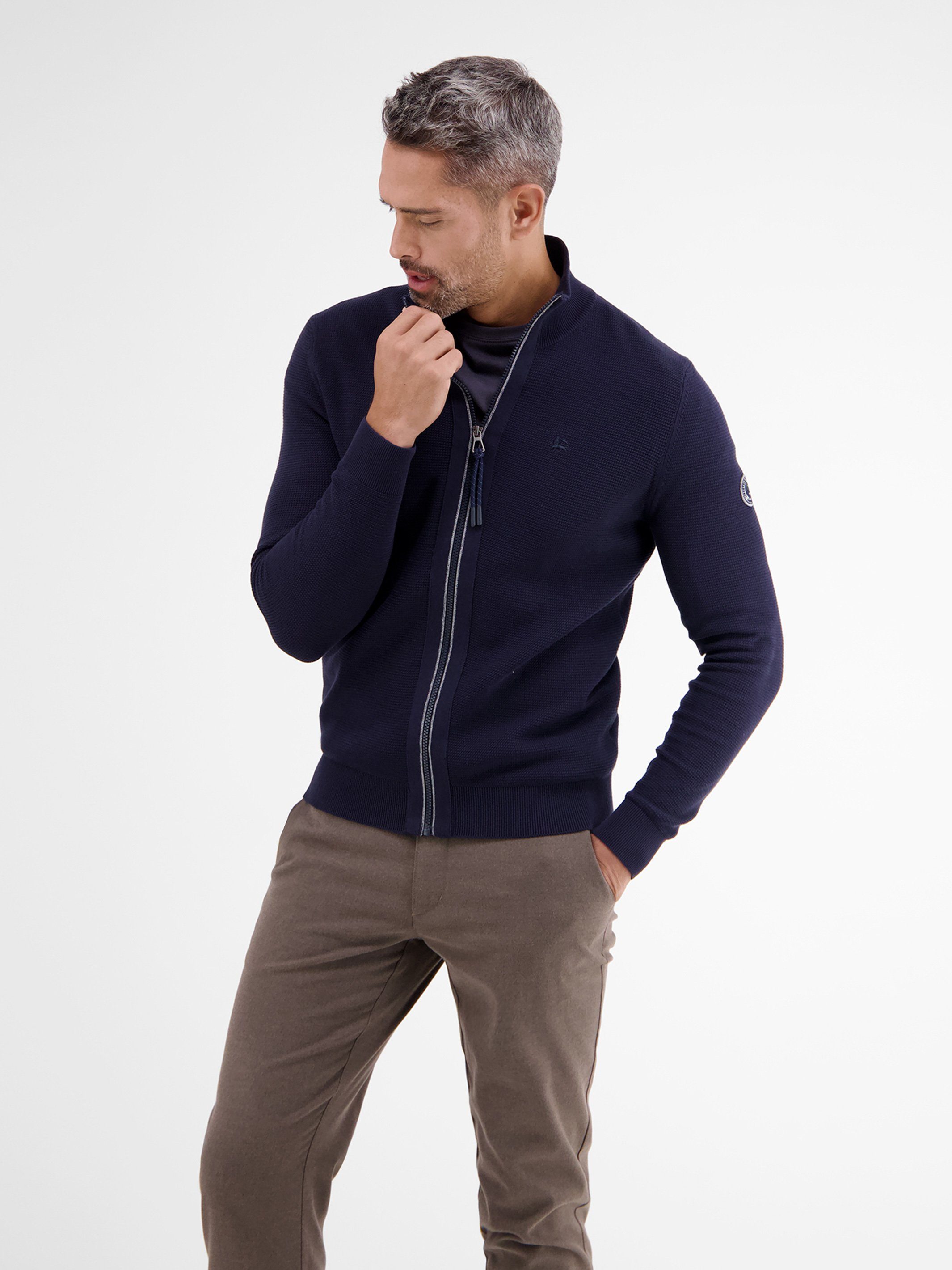 Lerros Vest LERROS sportieve brei jack in structuurlook