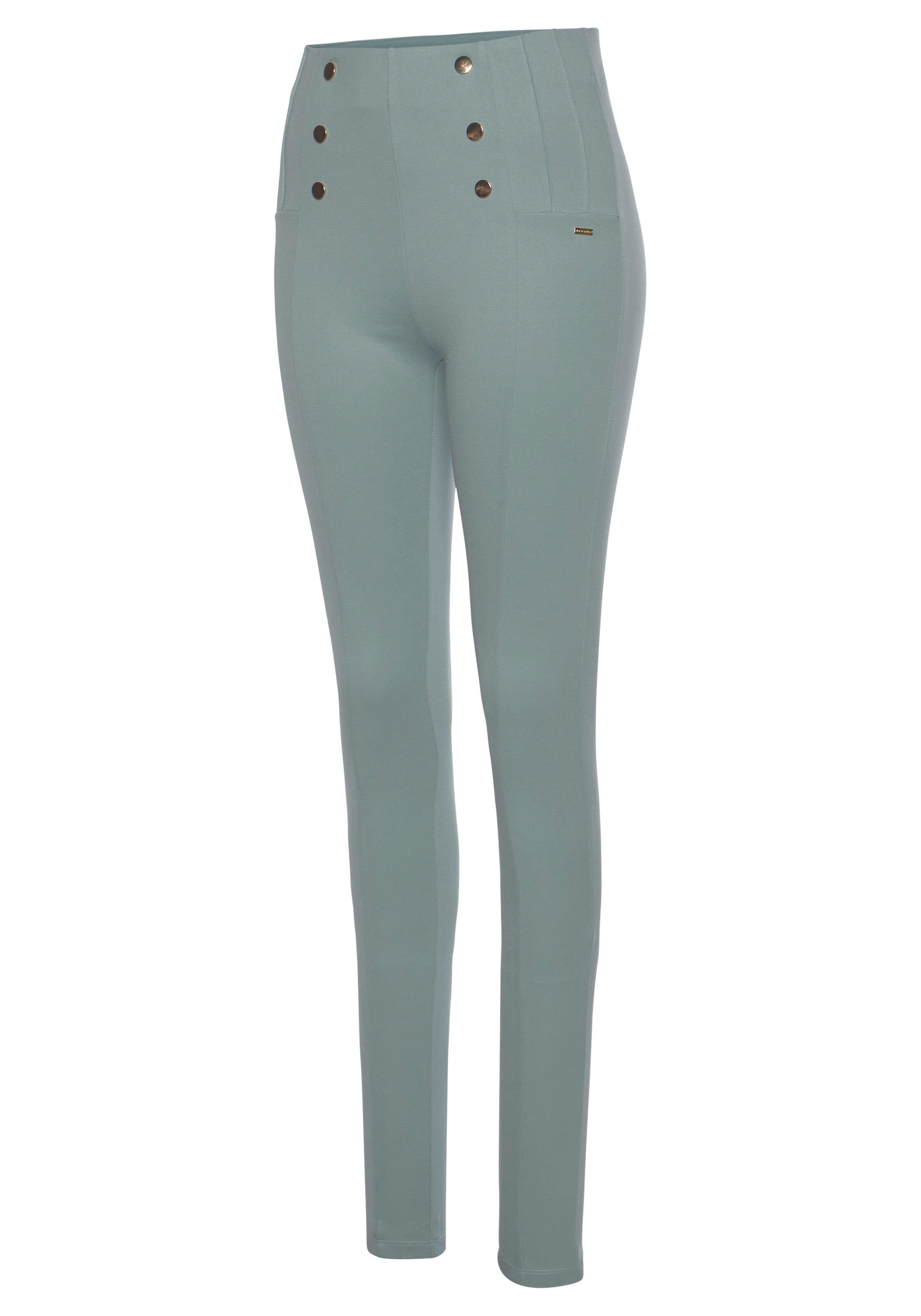 Lascana Highwaist legging met decoratieve knopen