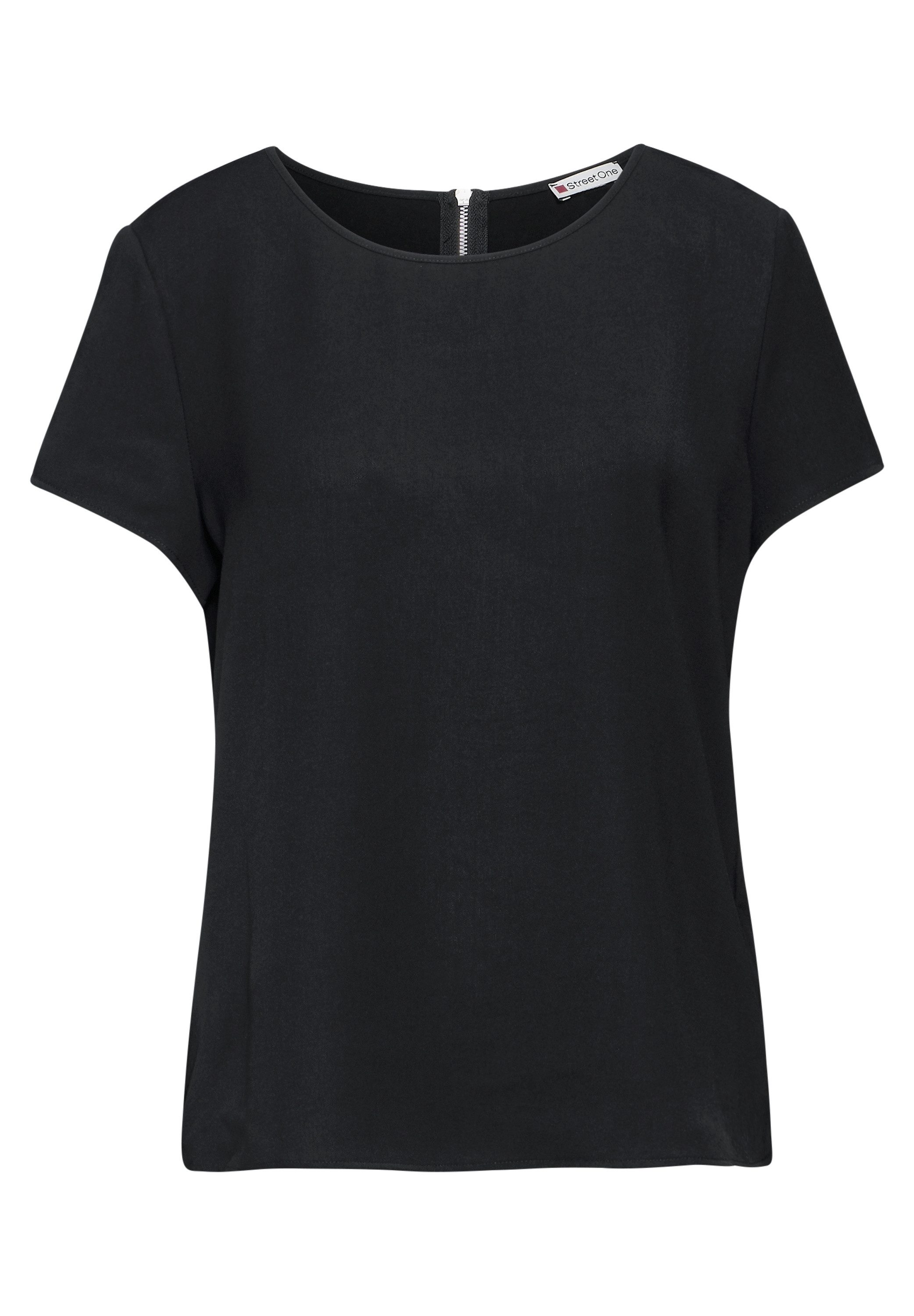 STREET ONE Shirt met ronde hals met een ritssluiting