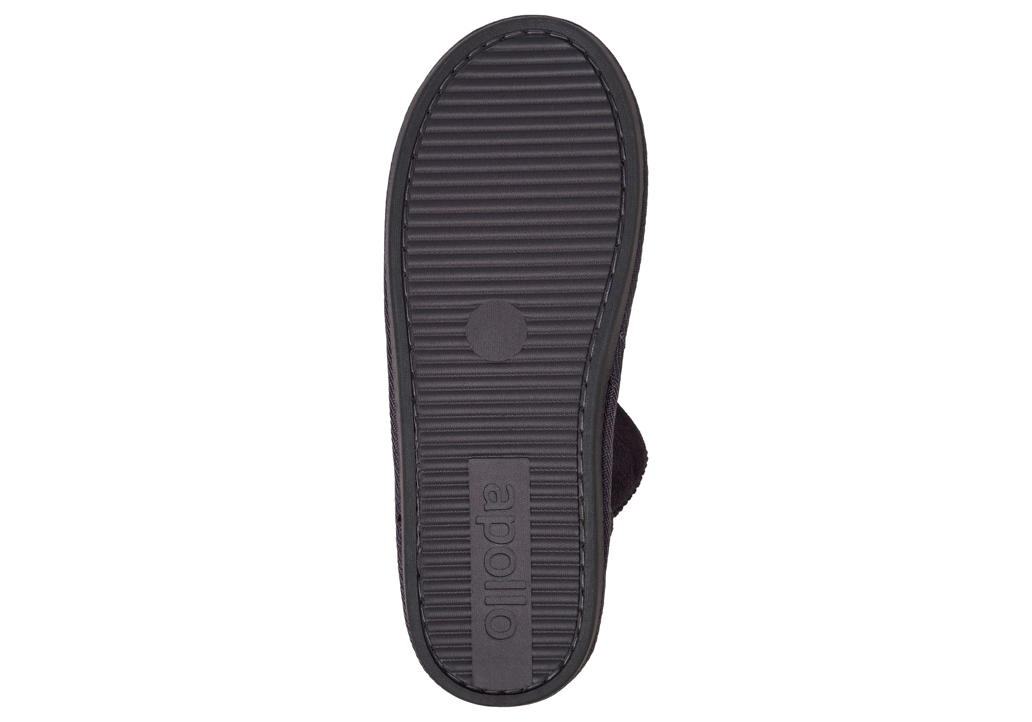 Apollo Pantoffels LADIES HOME BOOTS SUEDE met logo-embossing en knusse, warme binnenvoering