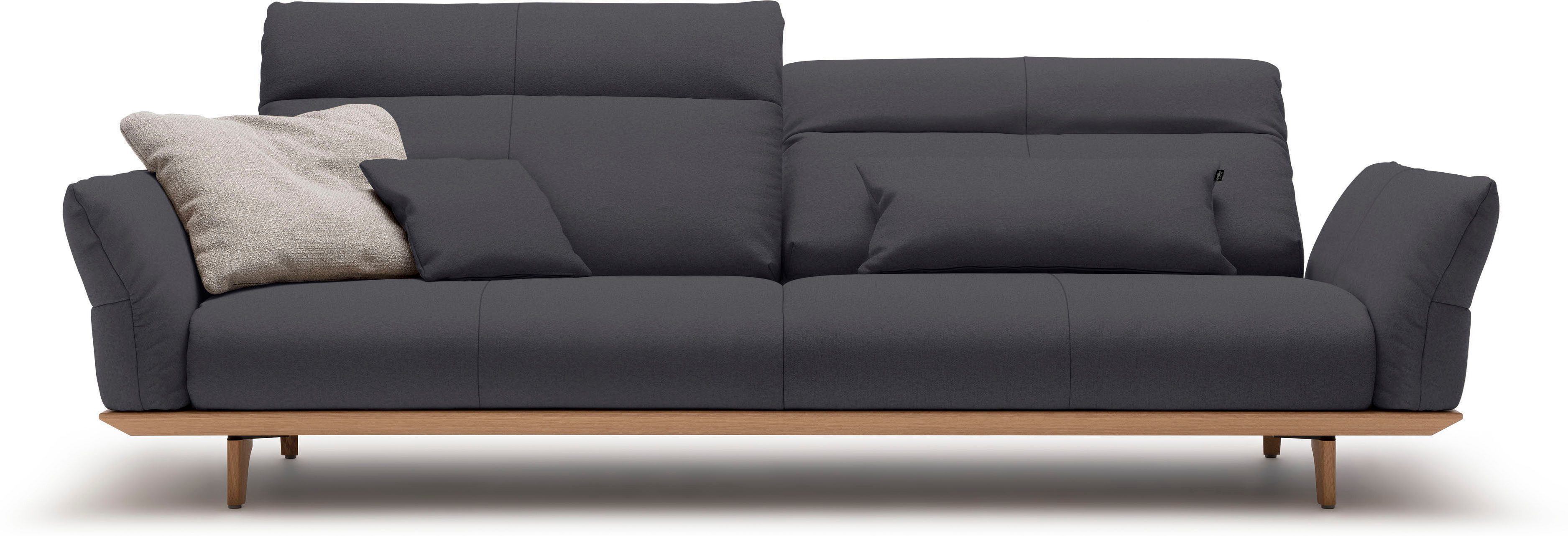 OTTO Creation BY ROLF BENZ 4-zitsbank CR.460 Onderstel in eiken, poten in natuurlijk eiken, breedte 248 cm grijs, banken