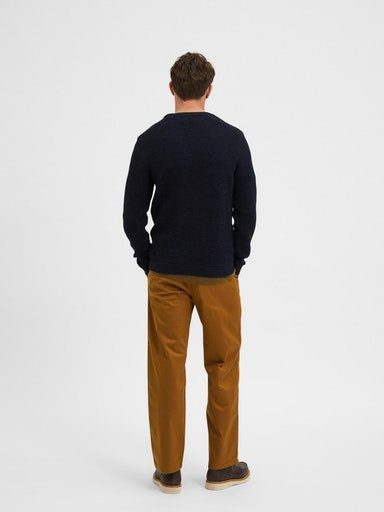 SELECTED HOMME Trui met ronde hals SLHVINCE LS KNIT BUBBLE CREW NECK NOOS