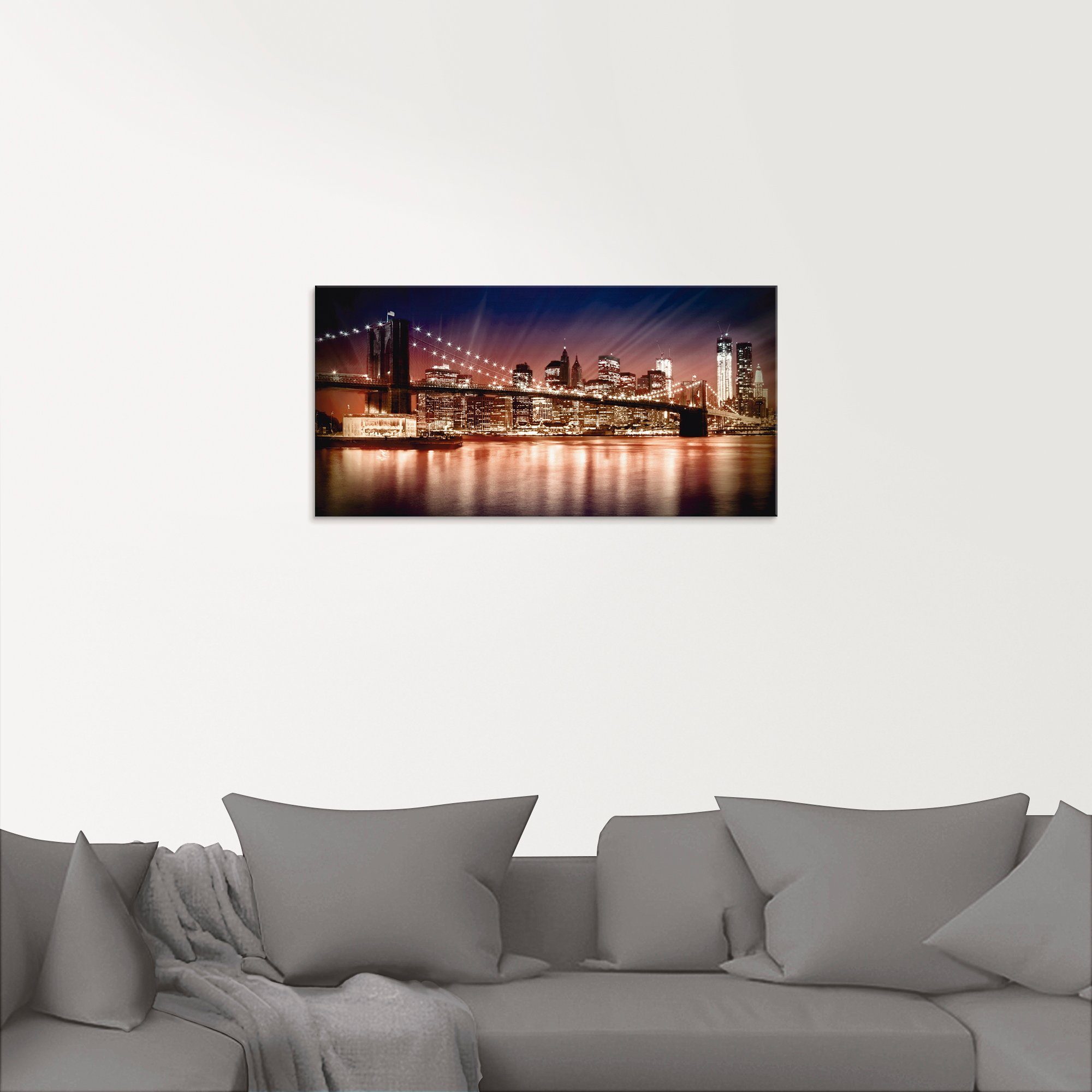 Artland Print op glas Manhattan zonsondergang