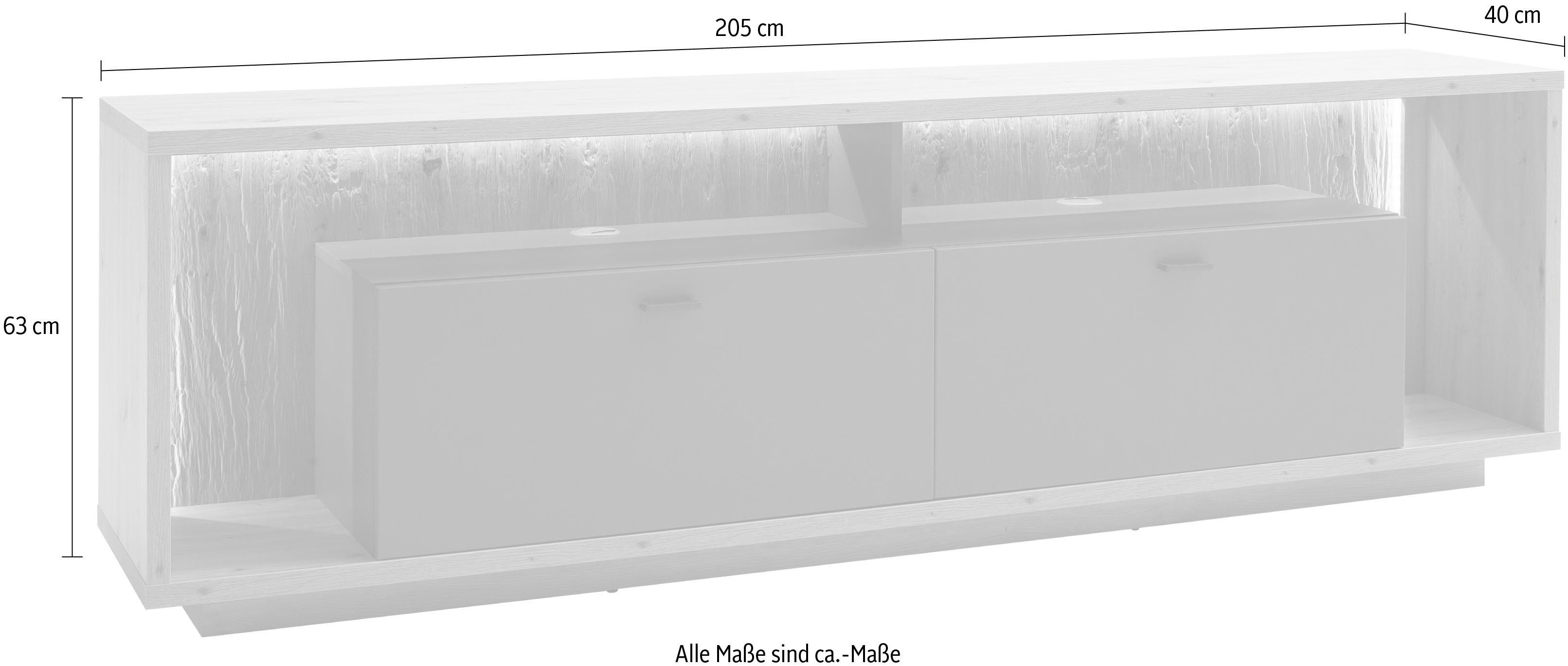 MCA furniture Tv-meubel Lizzano Tv-meubel voor tv tot 80 inch met 3D achterwand, naar keuze met verlichting