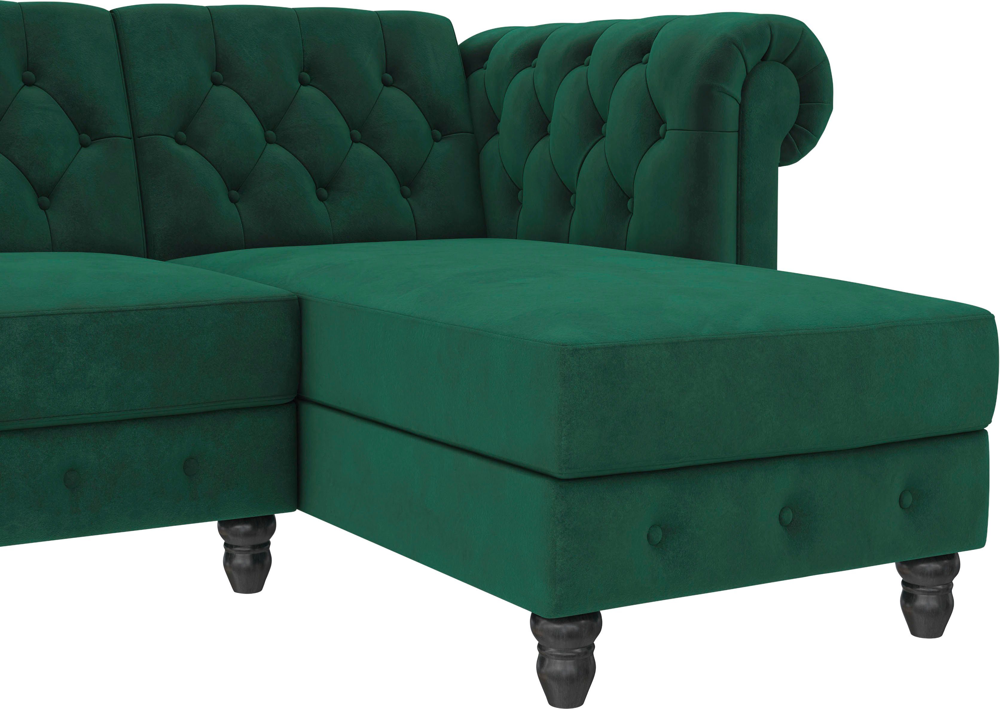 Dorel Home Hoekbank Felix, L-model, 241 cm (ligoppervlak108x195 cm), récamier verwisselbaar,