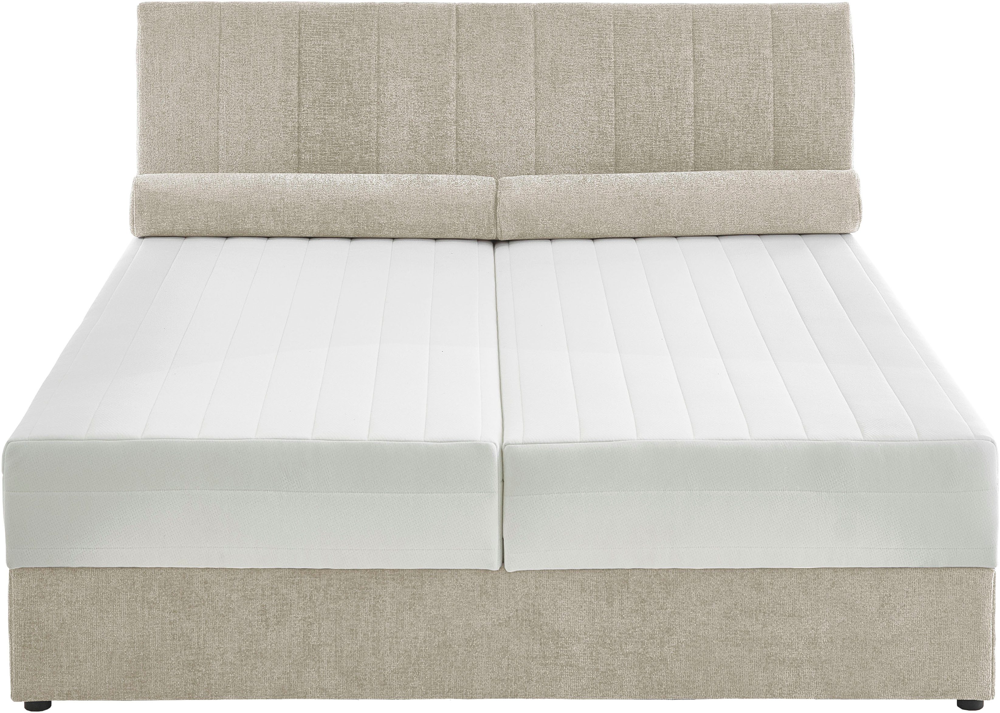 ATLANTIC home collection Boxspring ALISIA Met pocketvering, bedlade en kussenrol in originele bekleding