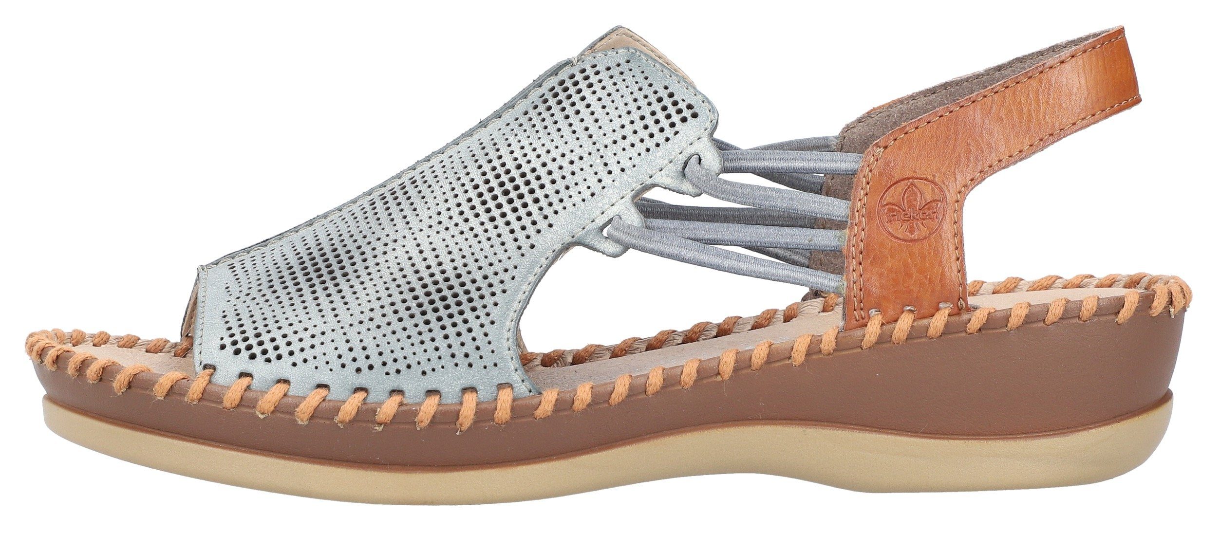 Rieker Sandalen , zomerschoen, sandaal, sleehak, met elastiek voor veilige grip