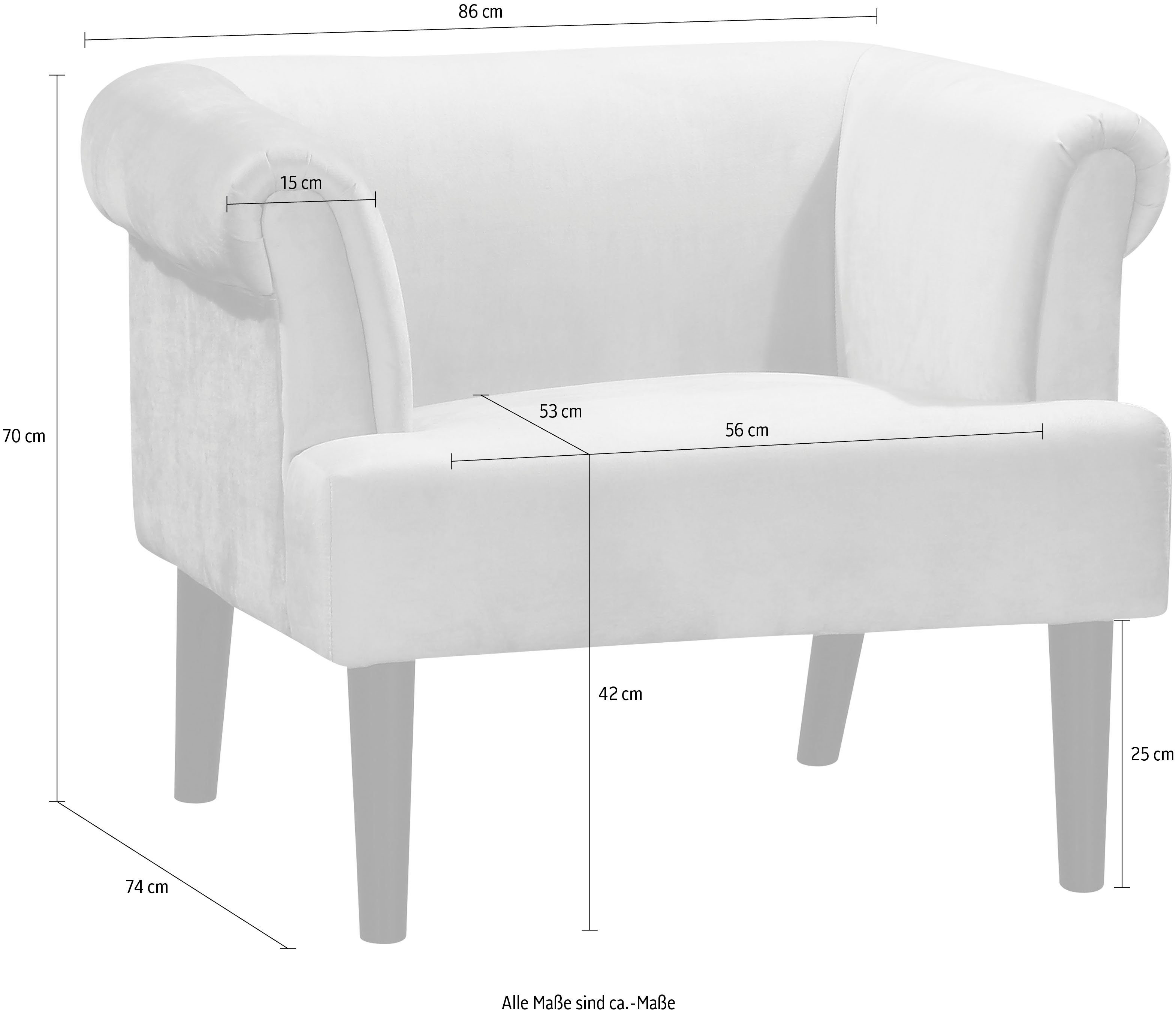 ATLANTIC home collection Fauteuil Charlie Loungestoel met golfvoet