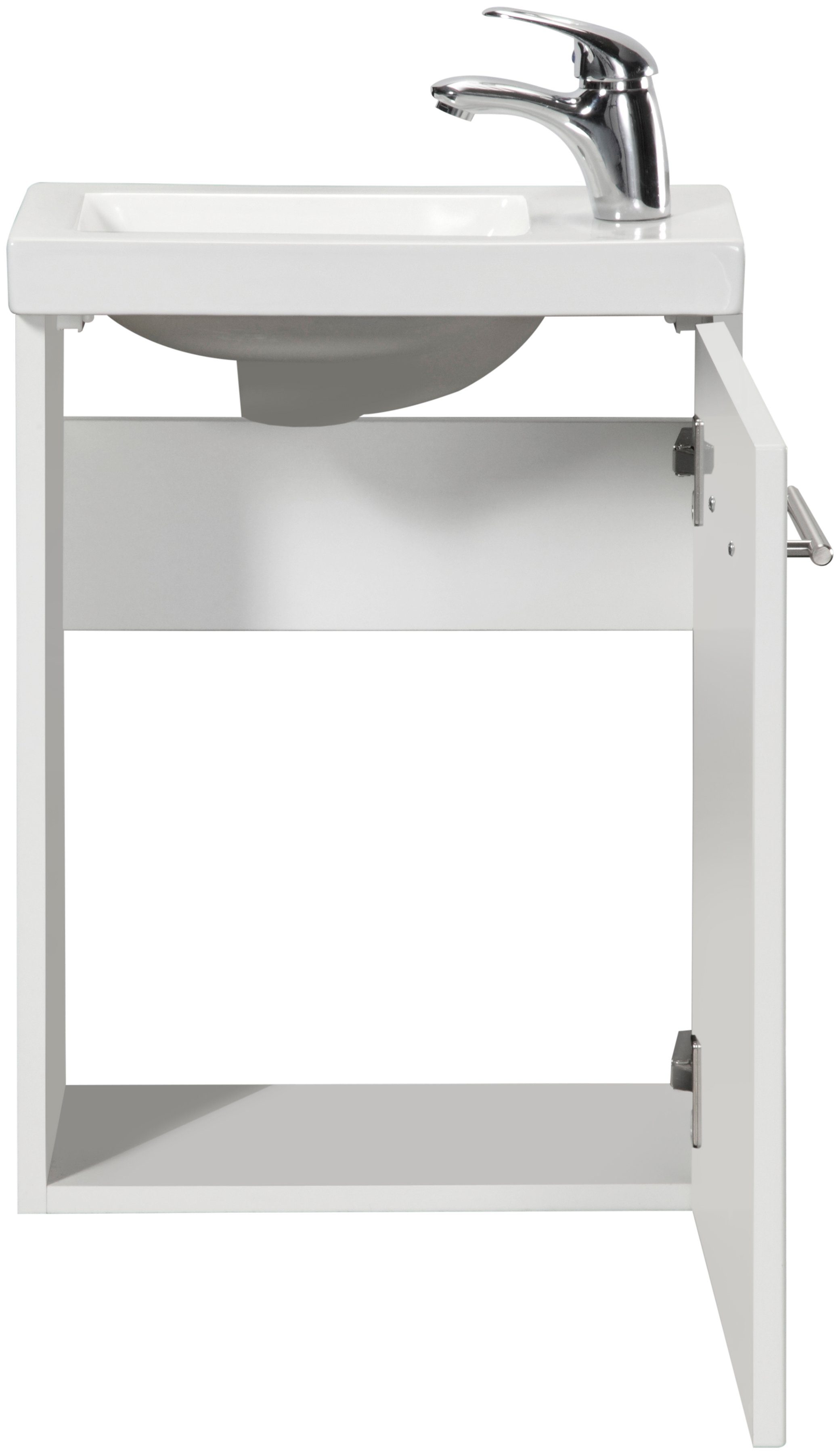 welltime Wastafelmeubel Trento, in verschillende designs en kleuren BxDxH: 40x23x56 cm, gastenbad SlimLine, wastafel