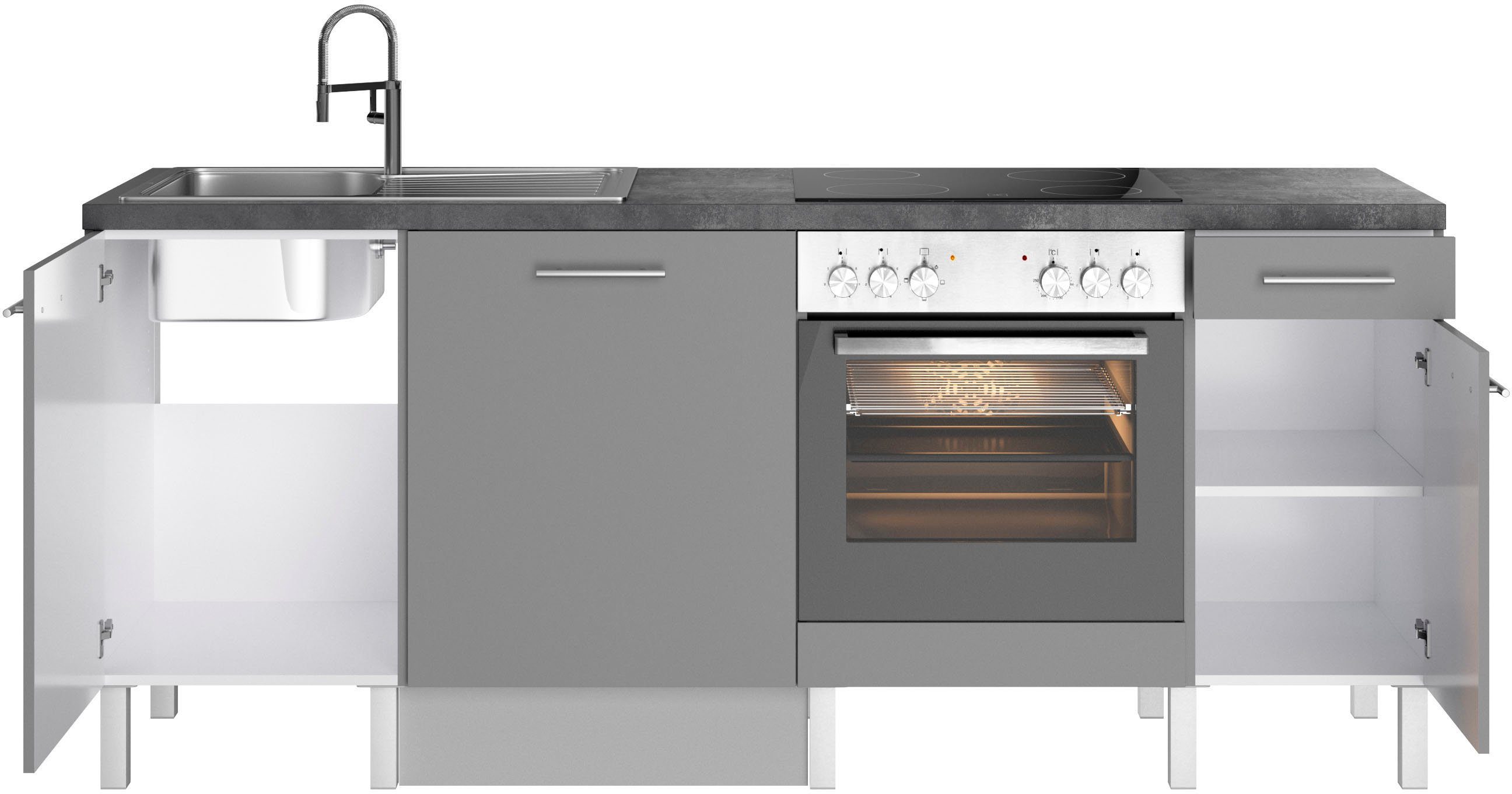 OPTIFIT Keuken Lilly Breedte 210, optioneel met elektrische apparaten