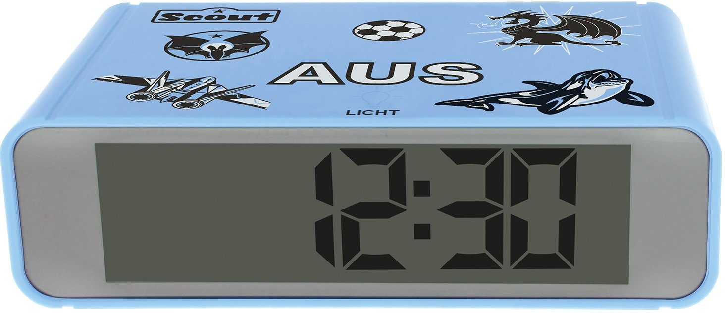 Scout Kwarts-wekker Digi Clock, 280001026 Kinderwekker, digitale wekker, cadeau-idee, kinderkamer, jongeren