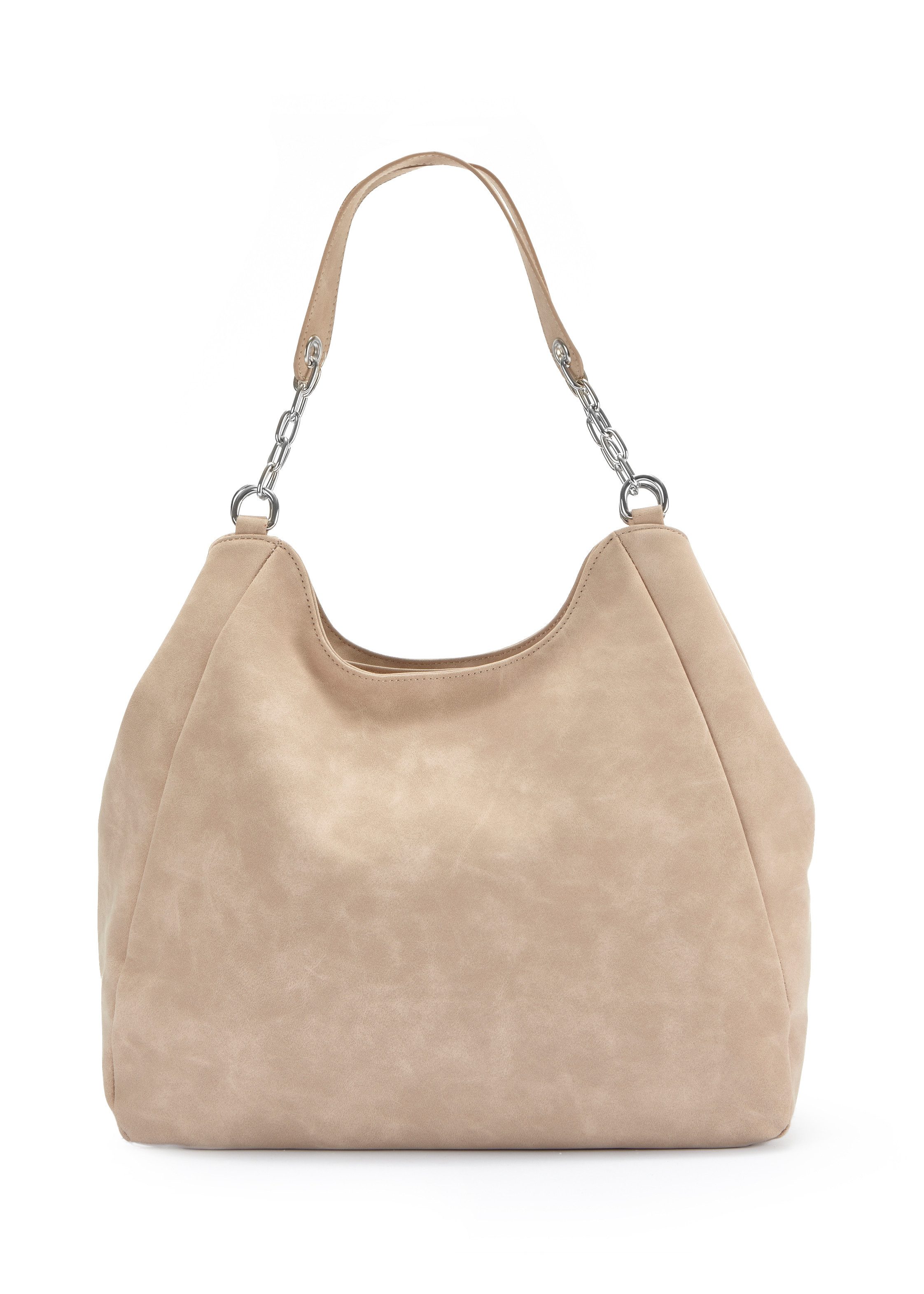 Vivance Tas Schoudertas met zilverkleurige details, damestas, shopper, handtas vegan