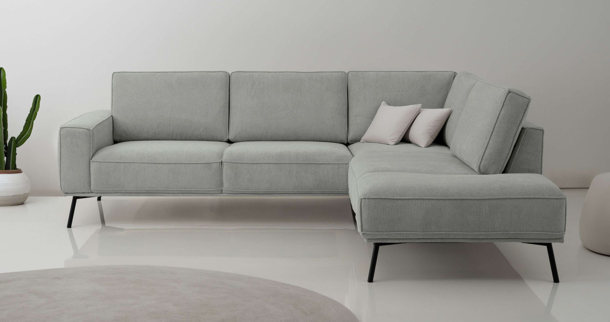 andas Hoekbank Vosby Breedte 260 cm, chenille, met decoratieve kedernaad