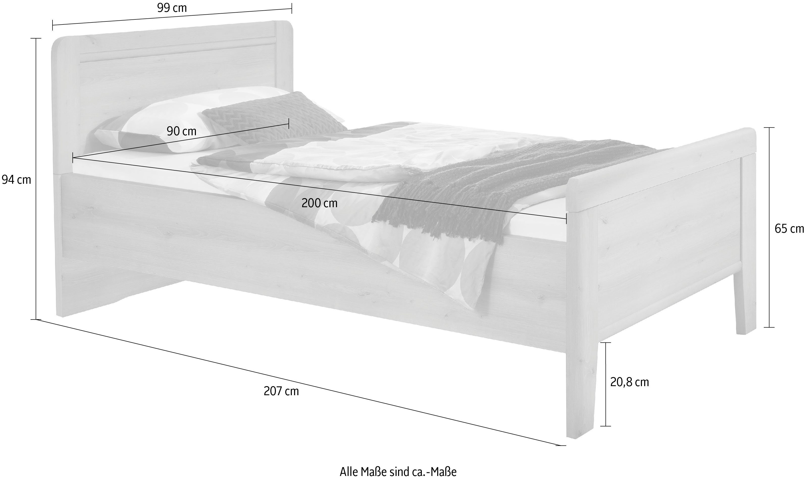 WIEMANN Bed Mainau viervoudige lighoogten-verstelling