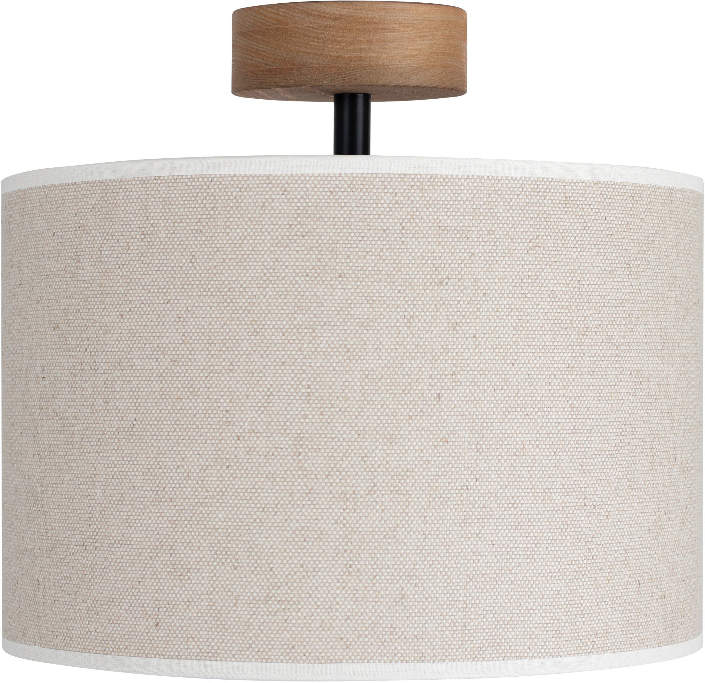 OTTO products Plafondlamp Emmo, Made in Europe hoogwaardige lampenkap van linnen/katoen, natuurproduct (1 stuk)