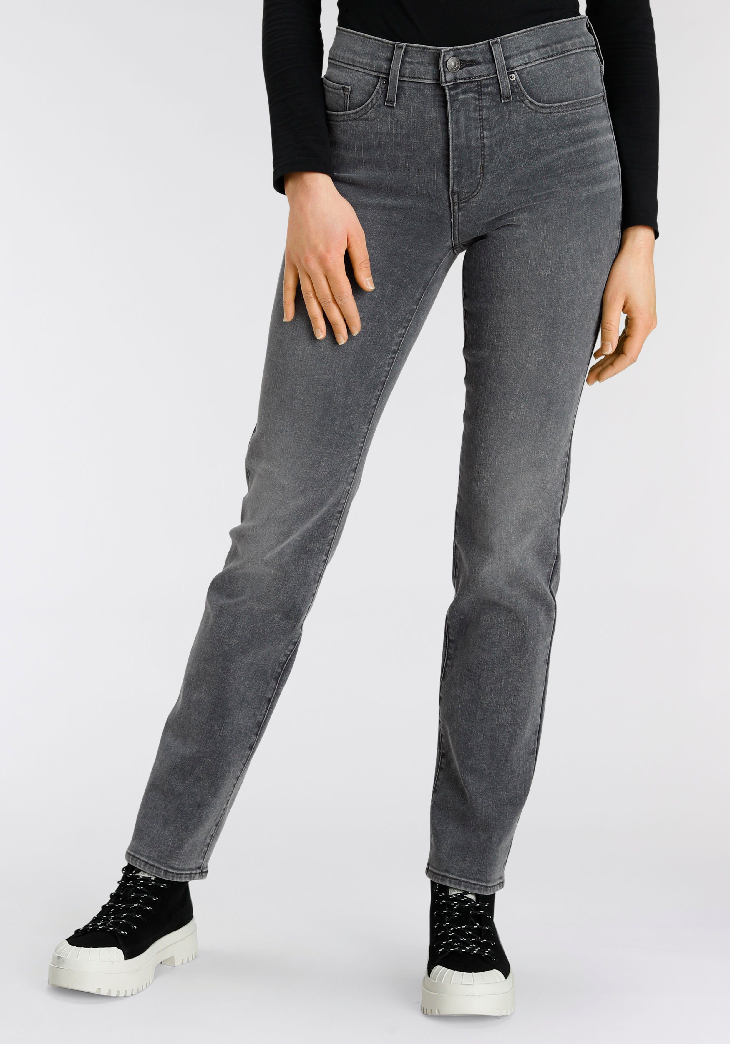 levi's rechte jeans 314 shaping straight grijs
