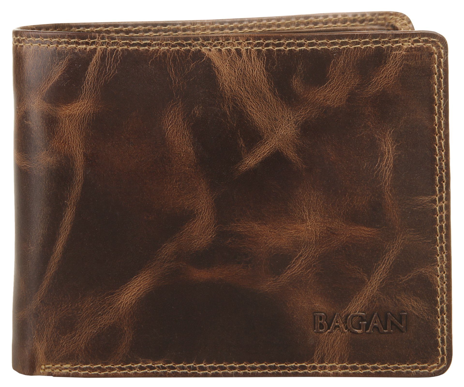 Bagan Portemonnee echt leder (1-delig) unisex portemonnees bruin