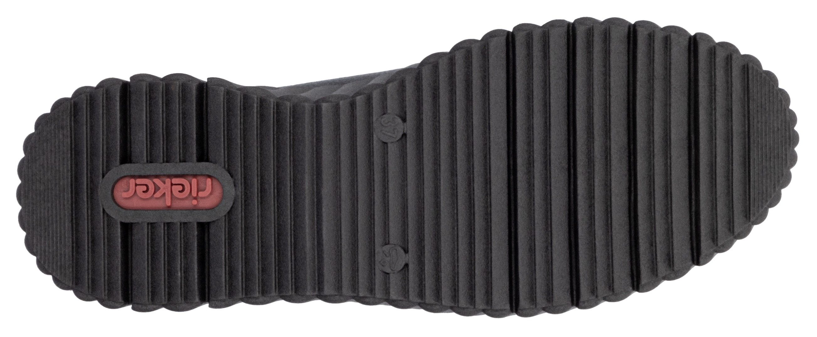 Rieker Boots zonder sluiting enkellaars, sleehak, plateaulaarzen met gewatteerde schaprand