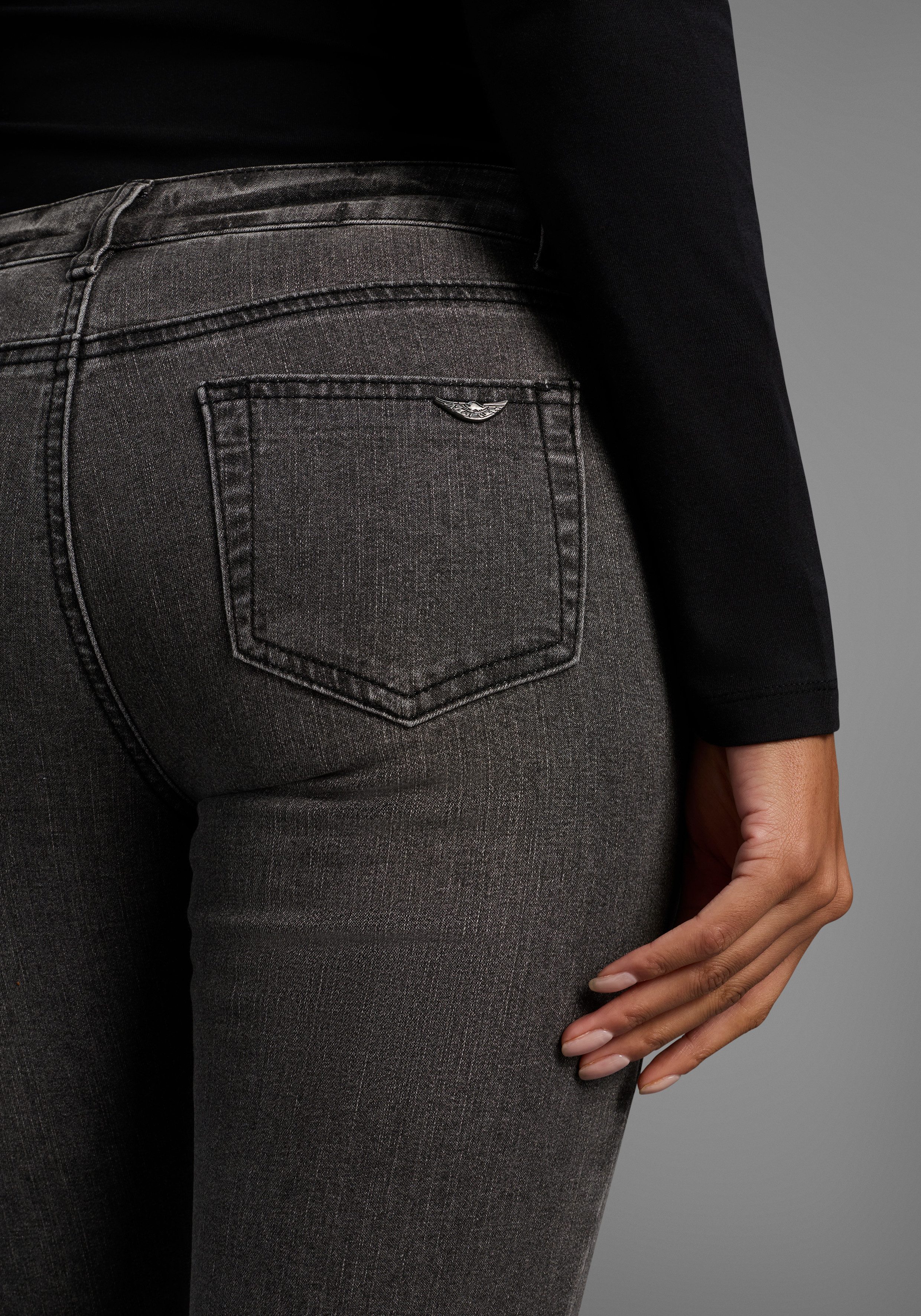 Arizona Skinny fit jeans Met geren extra-strakke been snit, lage taille