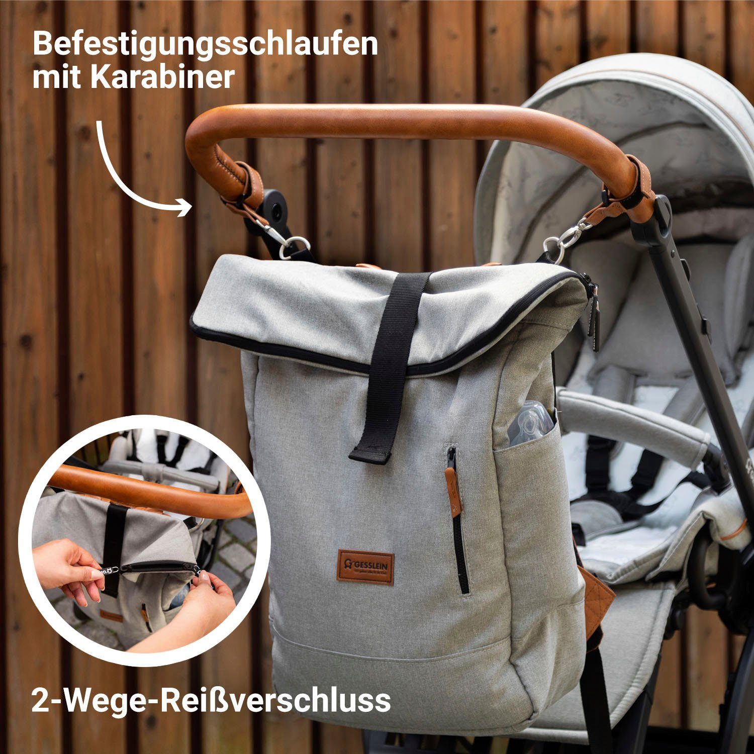 Gesslein Luierrugzak N°6, zand Made in Germany