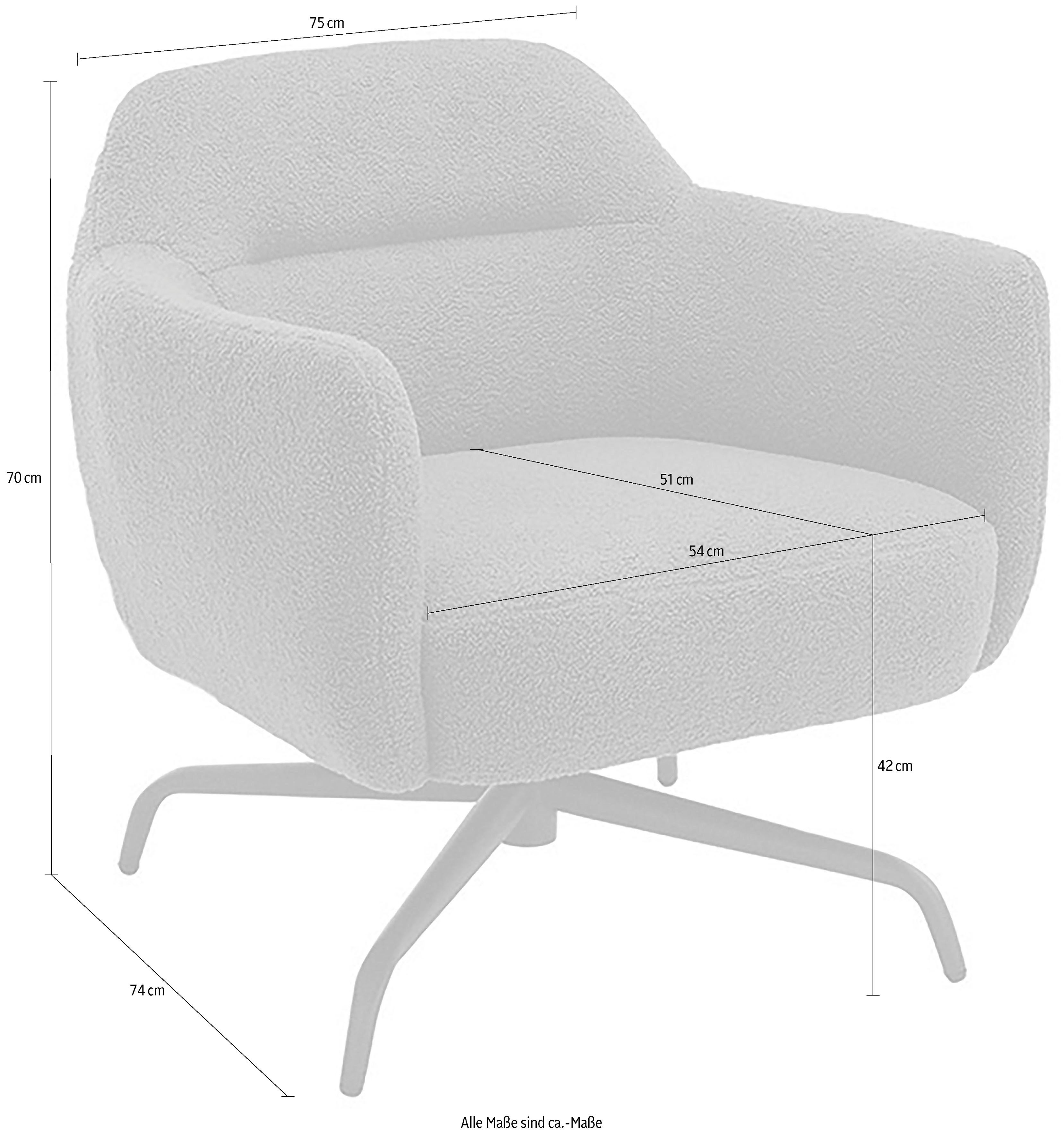 MCA furniture Loungestoel TAJO draaistoel met armleuningen (1 stuk)