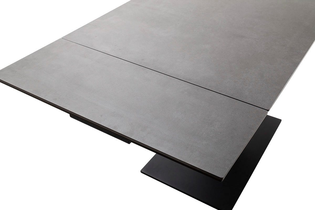 MCA furniture Eettafel PESARO uitschuifbare tafel met voet 120-180 cm Keramiek, roestvrij staal, eindschuif, uittrekbaar, tafelblad 14 mm