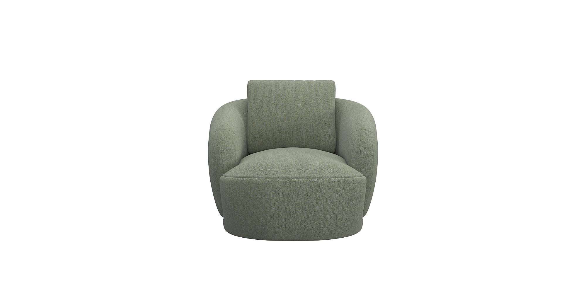 FLEXLUX Fauteuil Torino, rond, draaibaar, eenpersoonsbank, fauteuil, Modern, organisch fauteuilontwerp, koudschuim, golfvering fauteuils groen