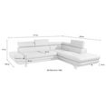 cotta zithoek enterprise set: hoekbank, hocker, verstelbare hoofdsteun, naar keuze met slaapfunctie (set) wit