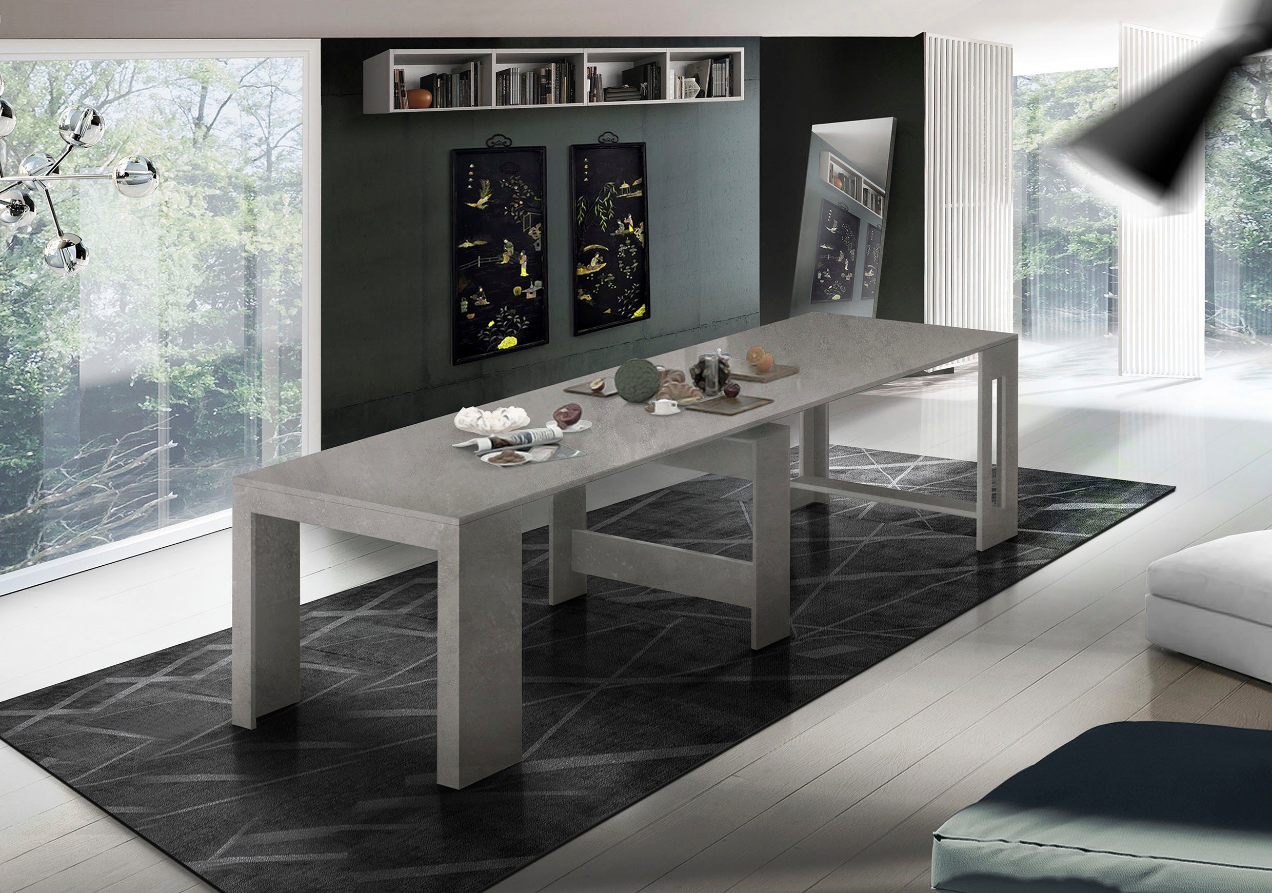 INOSIGN Eettafel Praktika, keukentafel, salontafel, eettafel met uittrekfunctie, uittrekbaar van 50 cm naar 300 cm