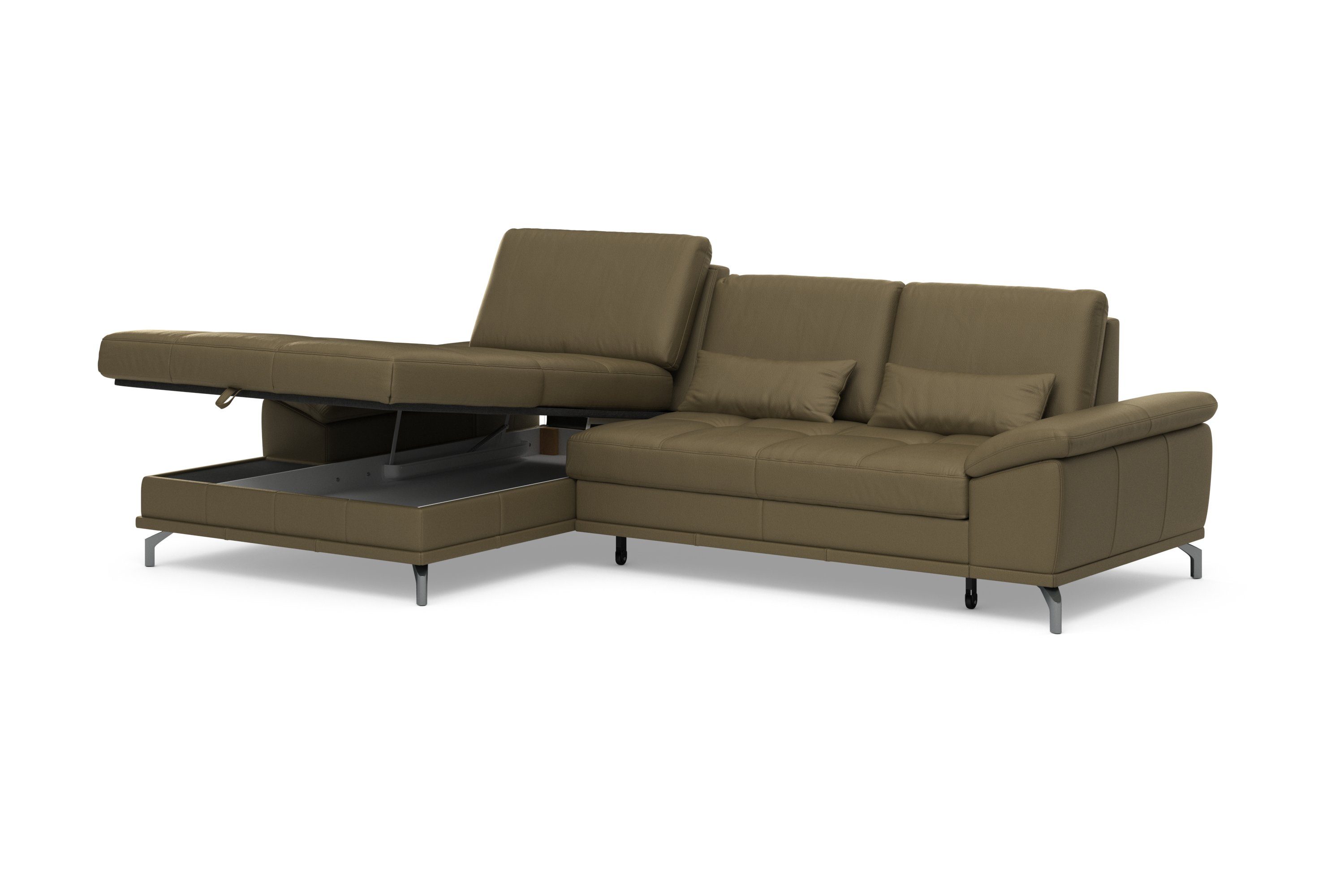 Places of Style Hoekbank Costello L-vorm, met zitdiepteverstelling, armleuningverstelling en