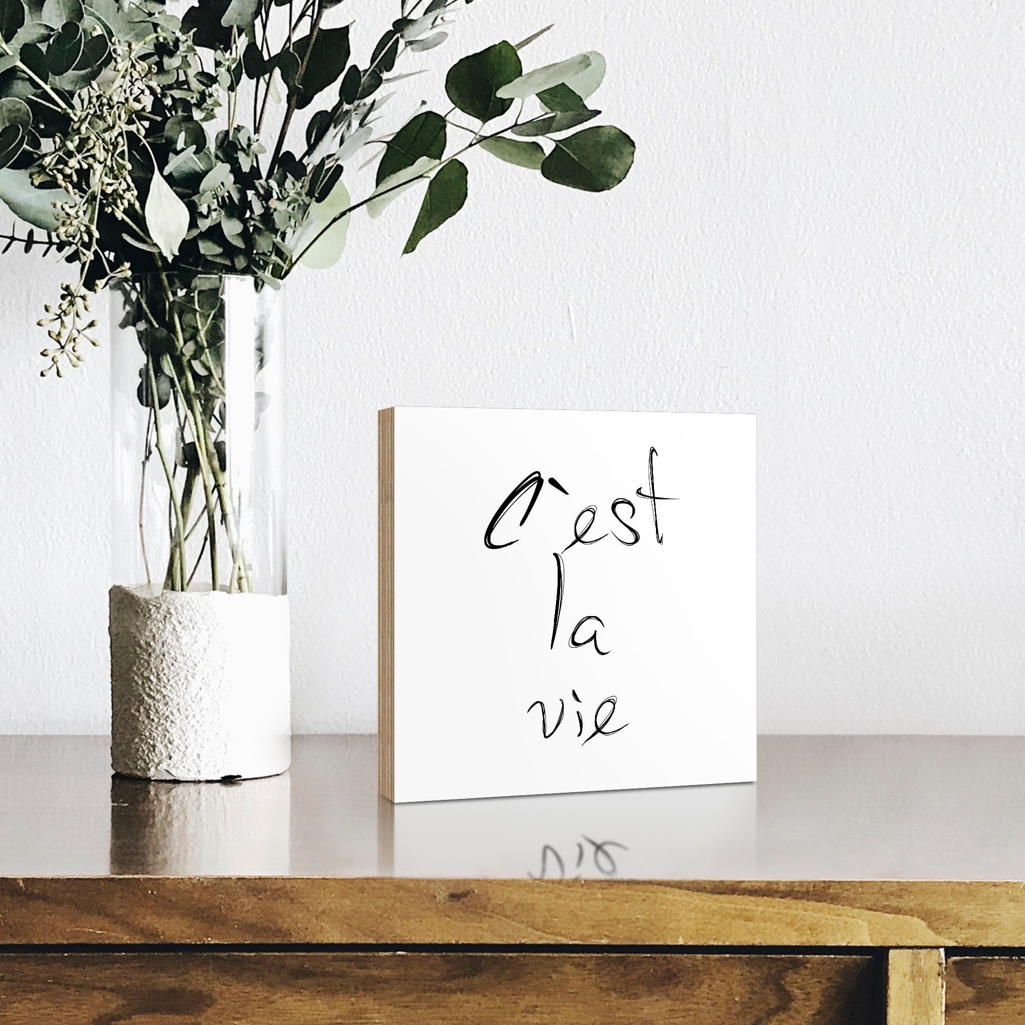 Artland Artprint op hout Zo is het leven
